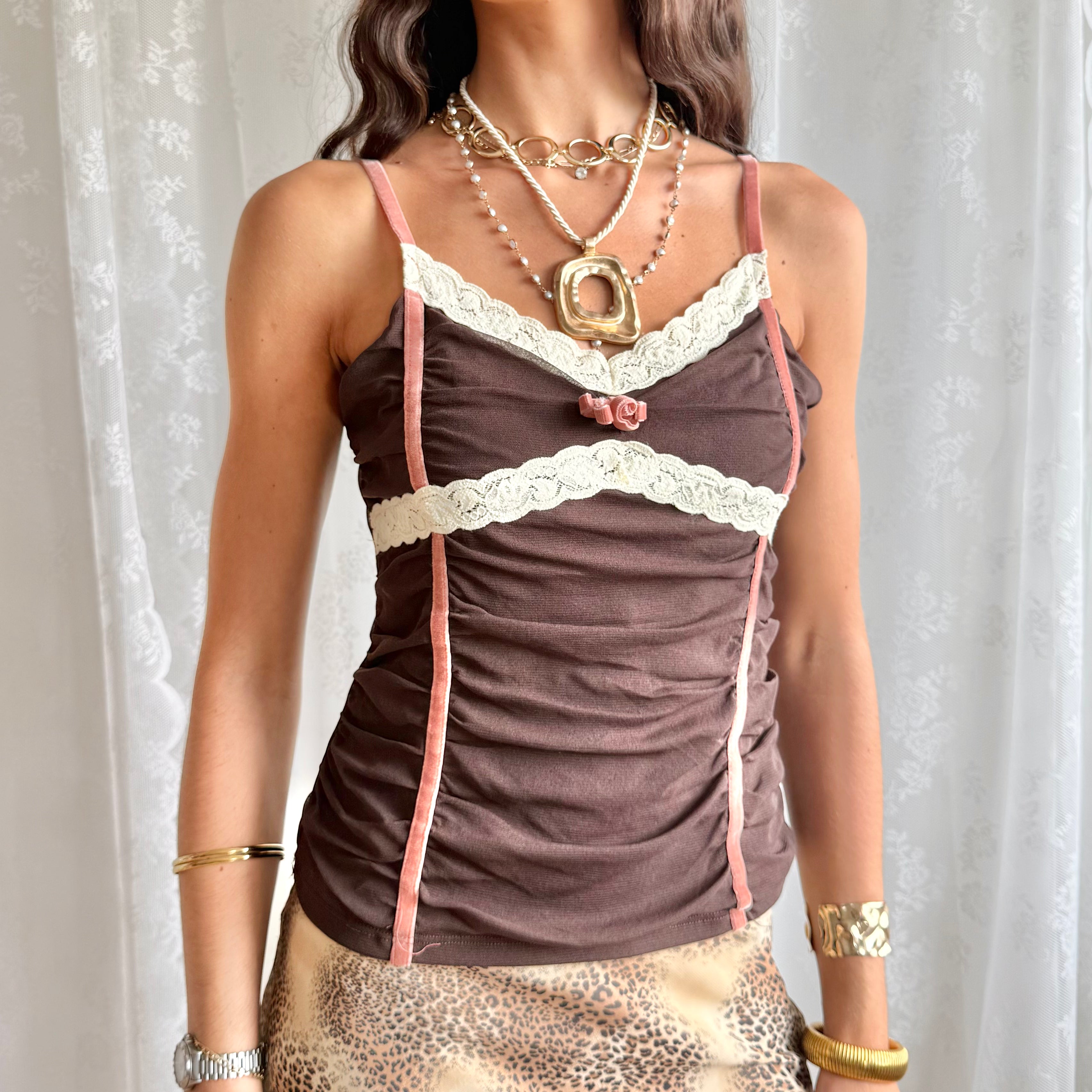 Lace Mesh Cami - Size M