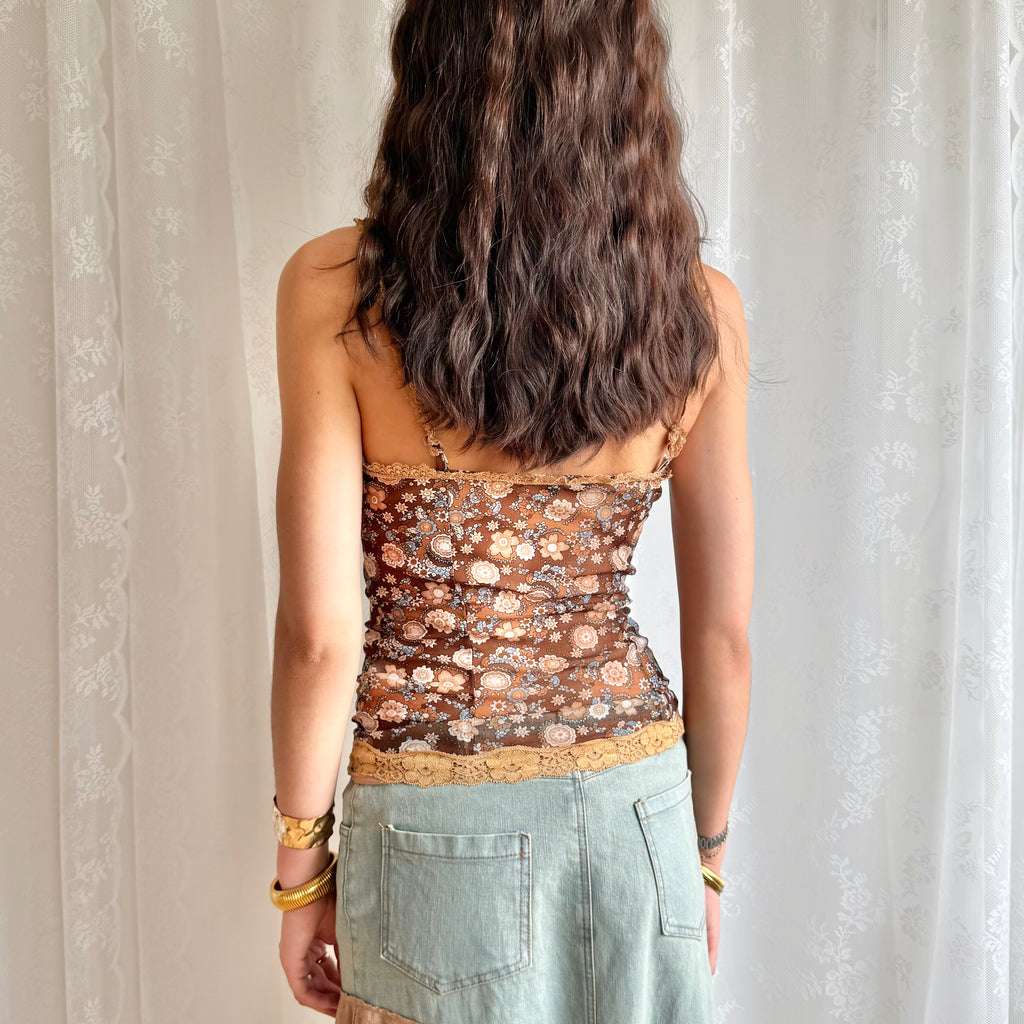Lace Mesh Cami - Size M