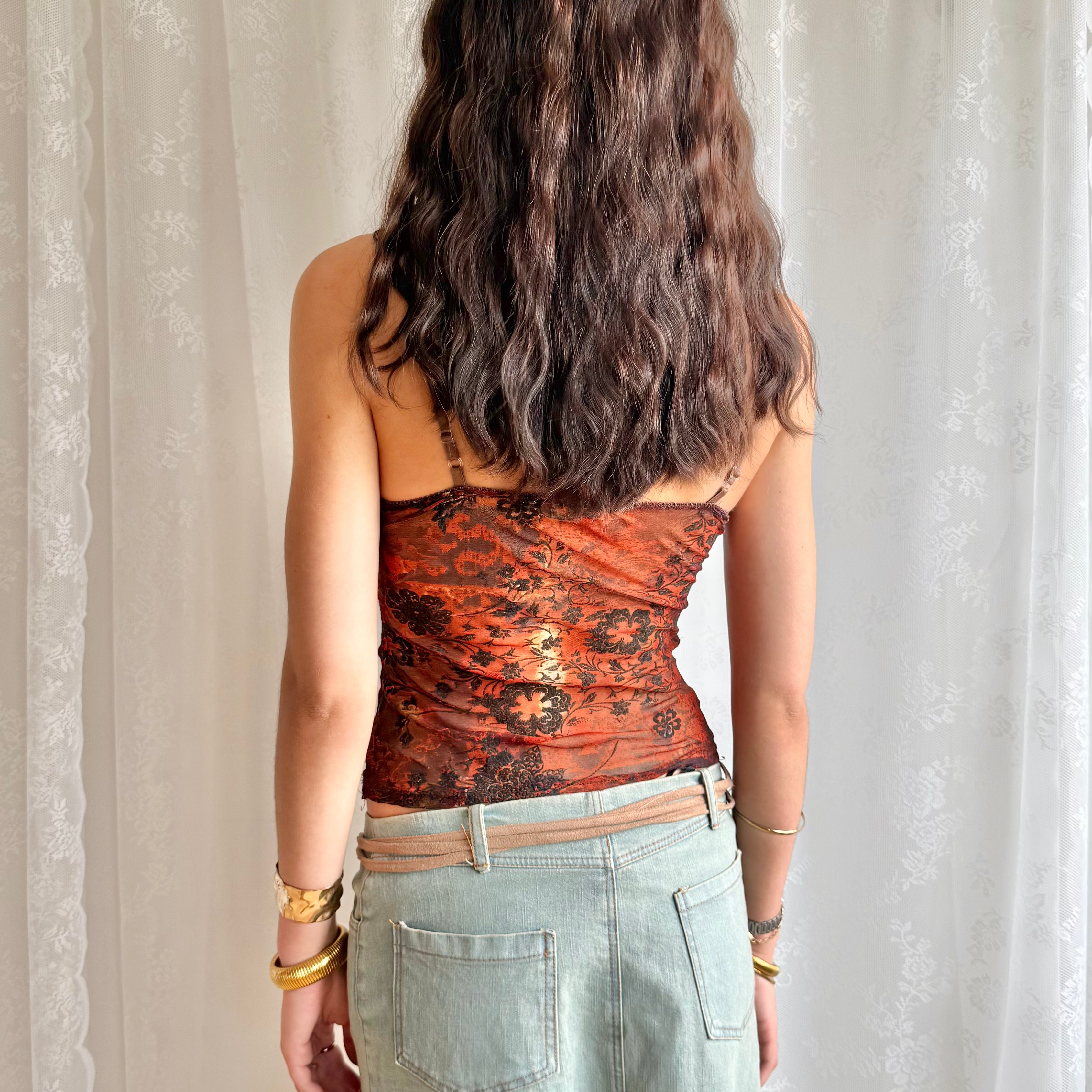 Mesh Knit Sequin Cami - Size S