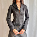 Lace Up Hook & Eye Jacket - Size M