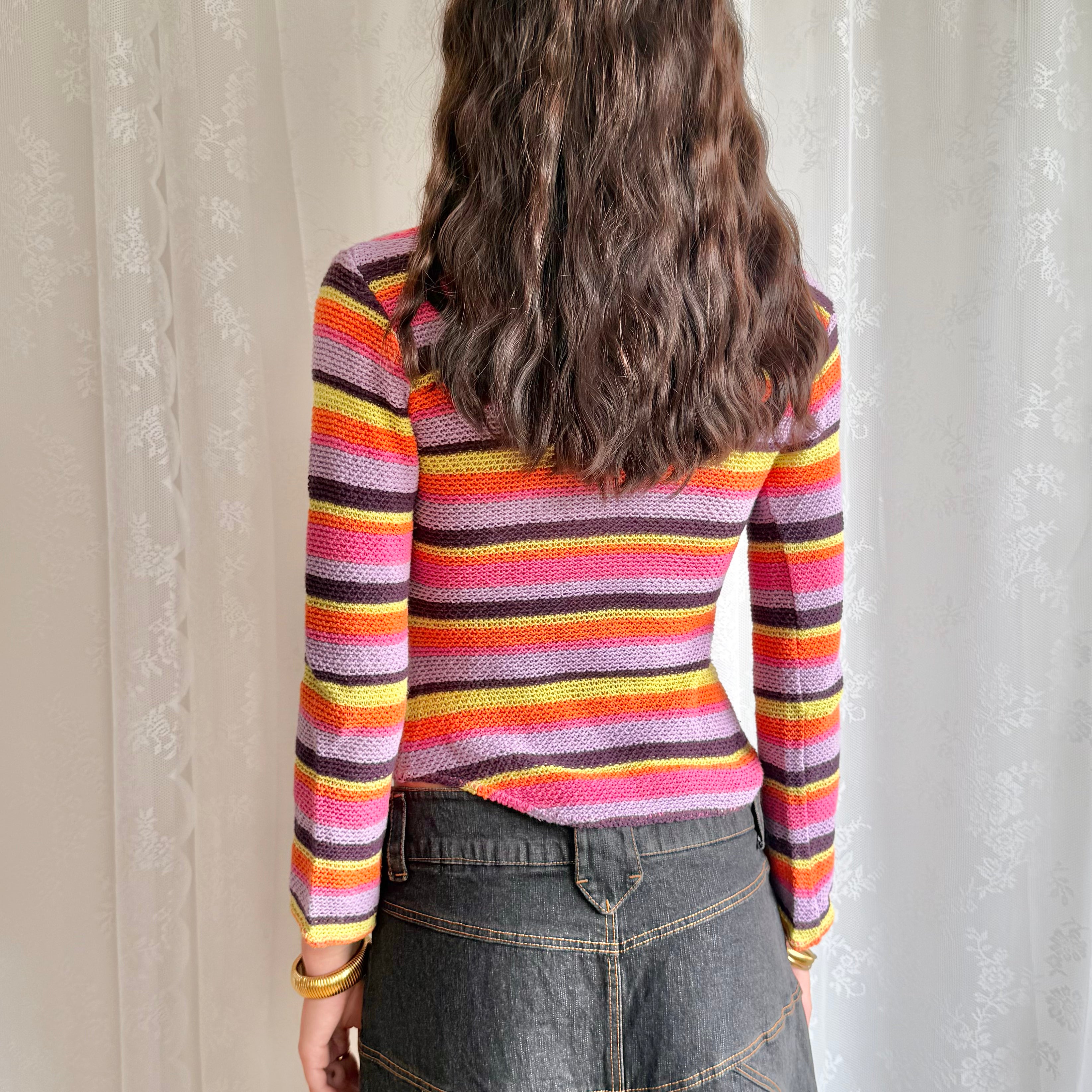 Striped Knit Jumper - Size S