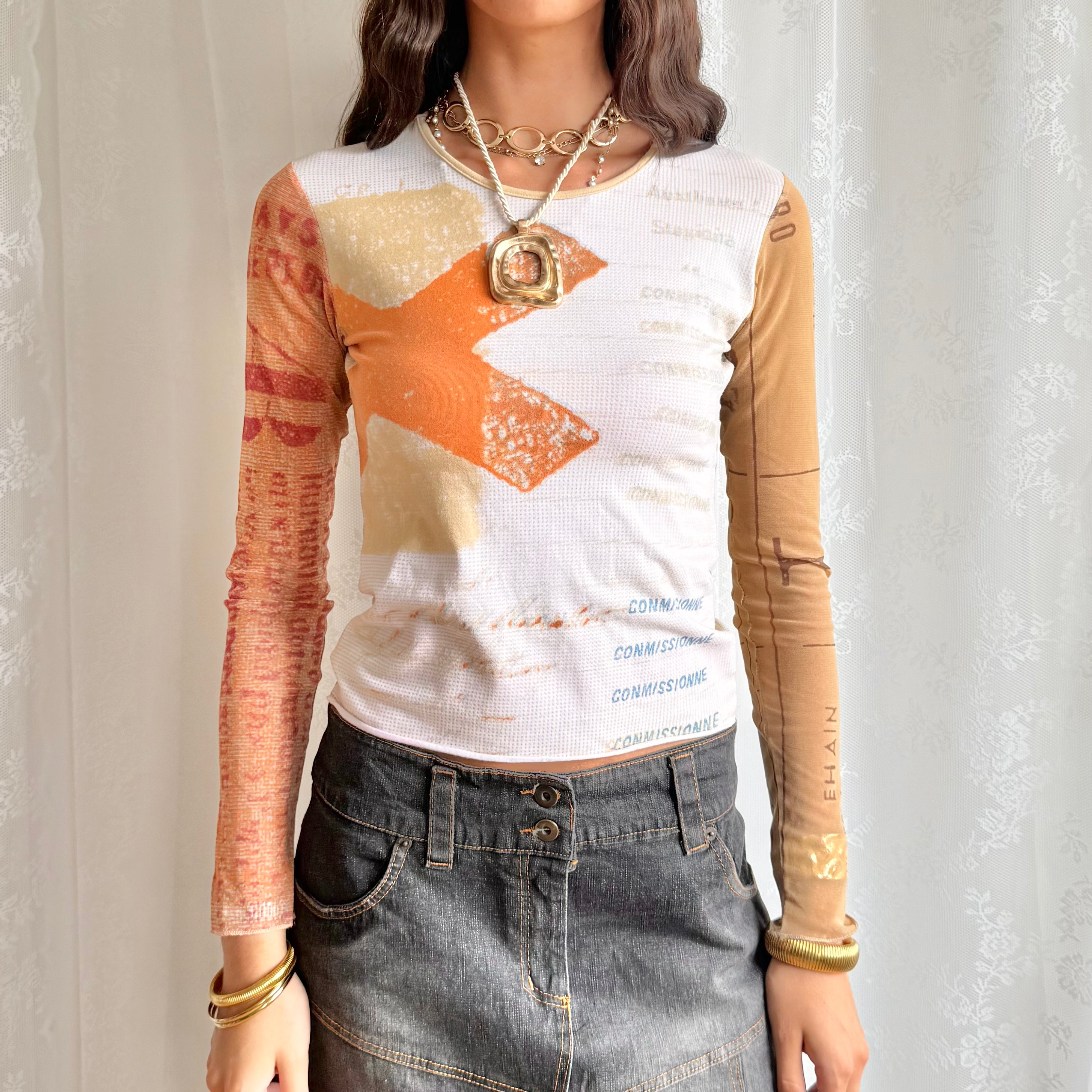 Graphic Long Sleeve Top - Size S