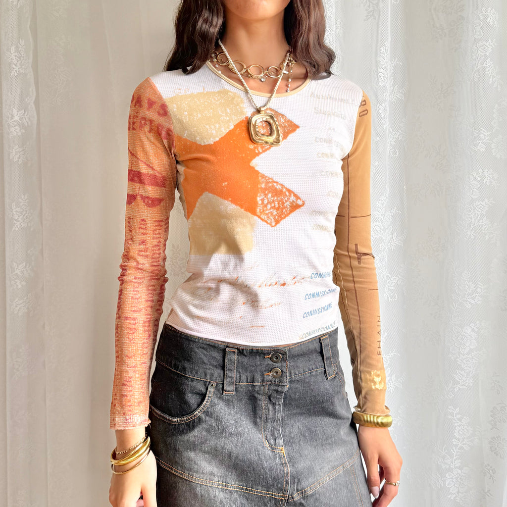 Graphic Long Sleeve Top - Size S