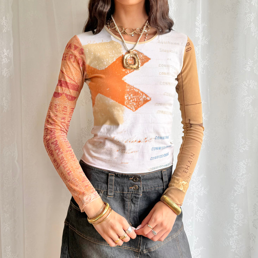 Graphic Long Sleeve Top - Size S