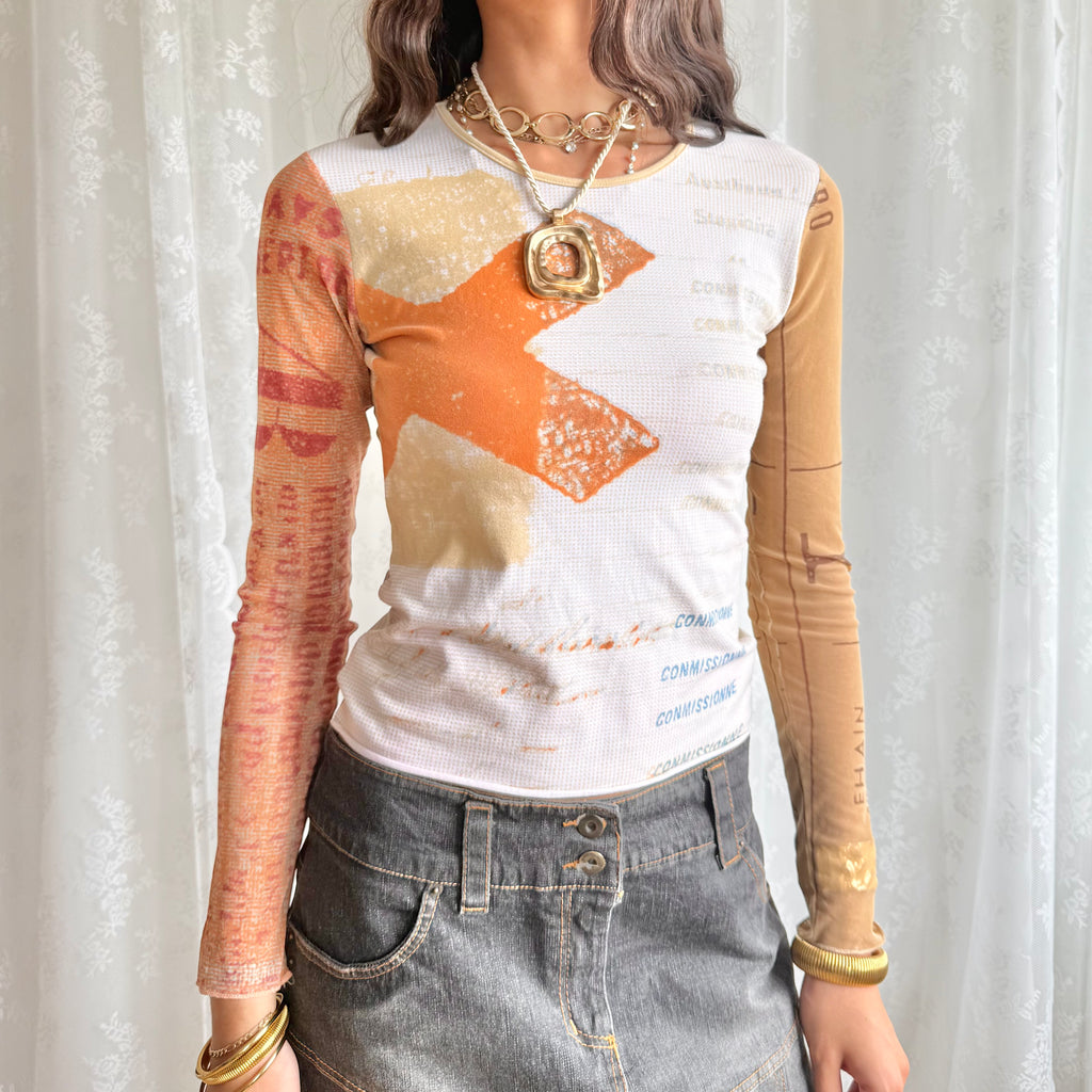Graphic Long Sleeve Top - Size S