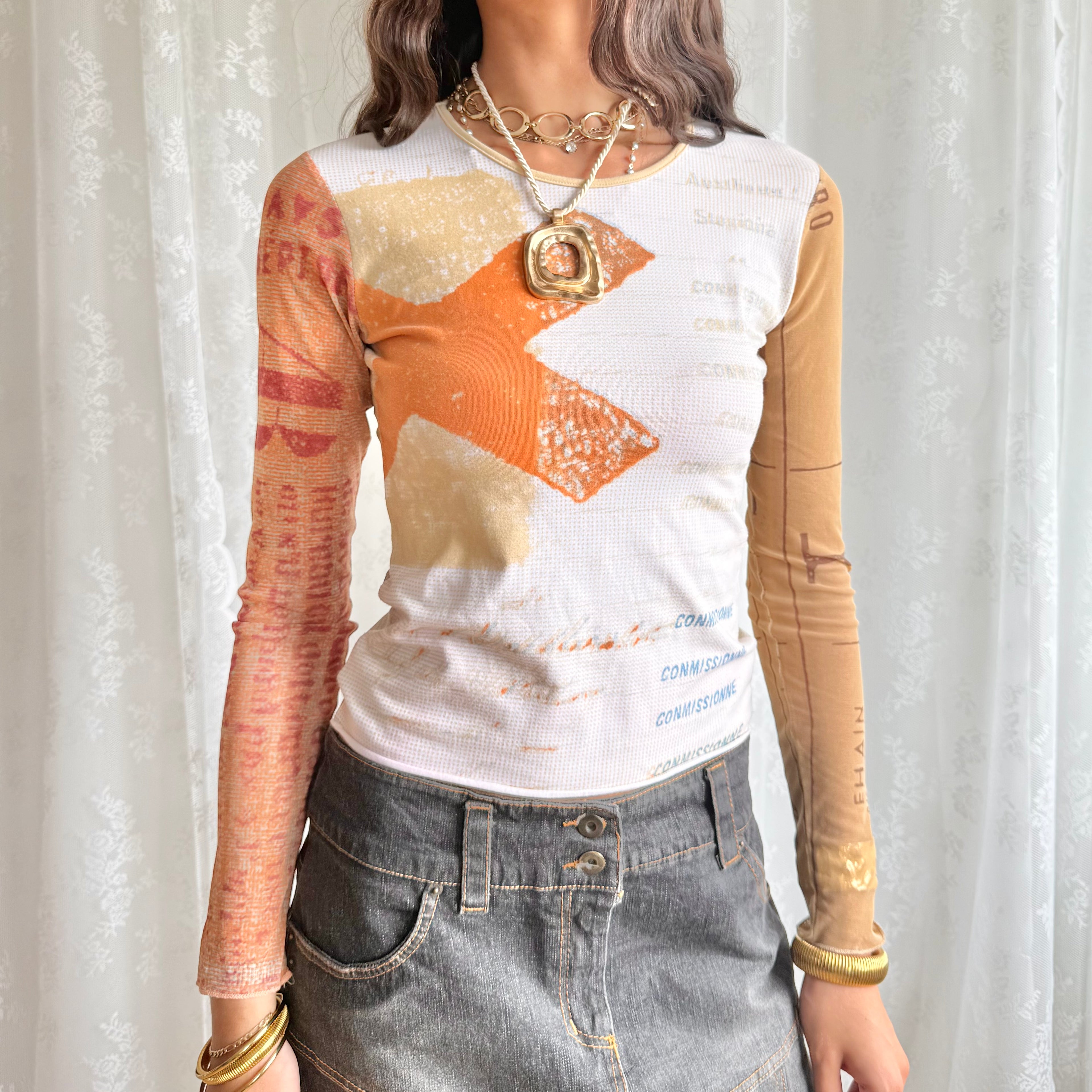 Graphic Long Sleeve Top - Size S