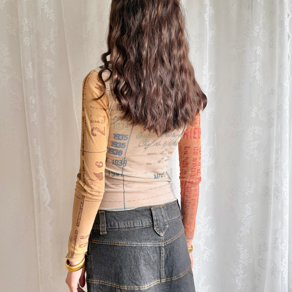Graphic Long Sleeve Top - Size S