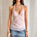 Mesh Lace Halter Cami - Size S