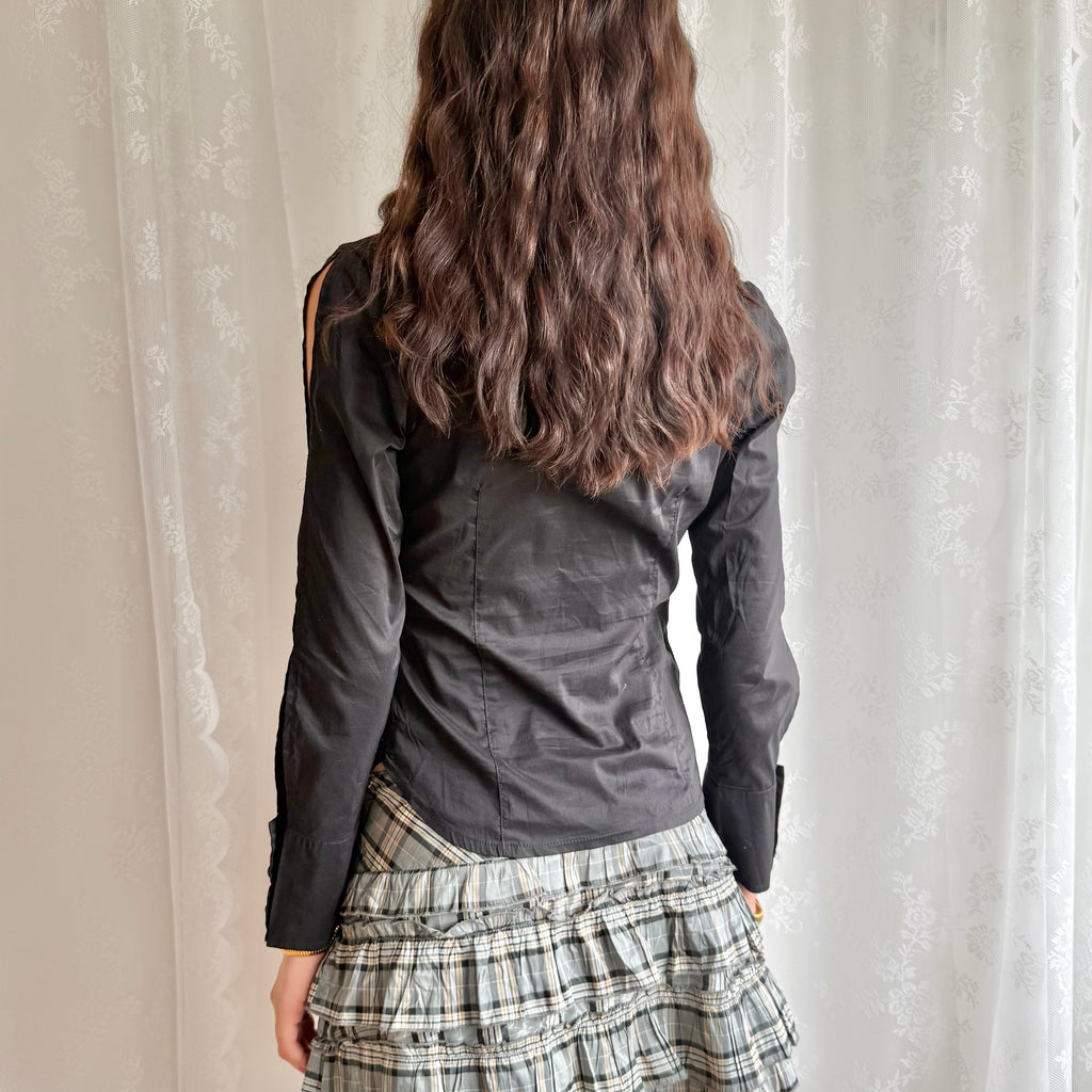Cut Out Double Zip Shirt - Size S