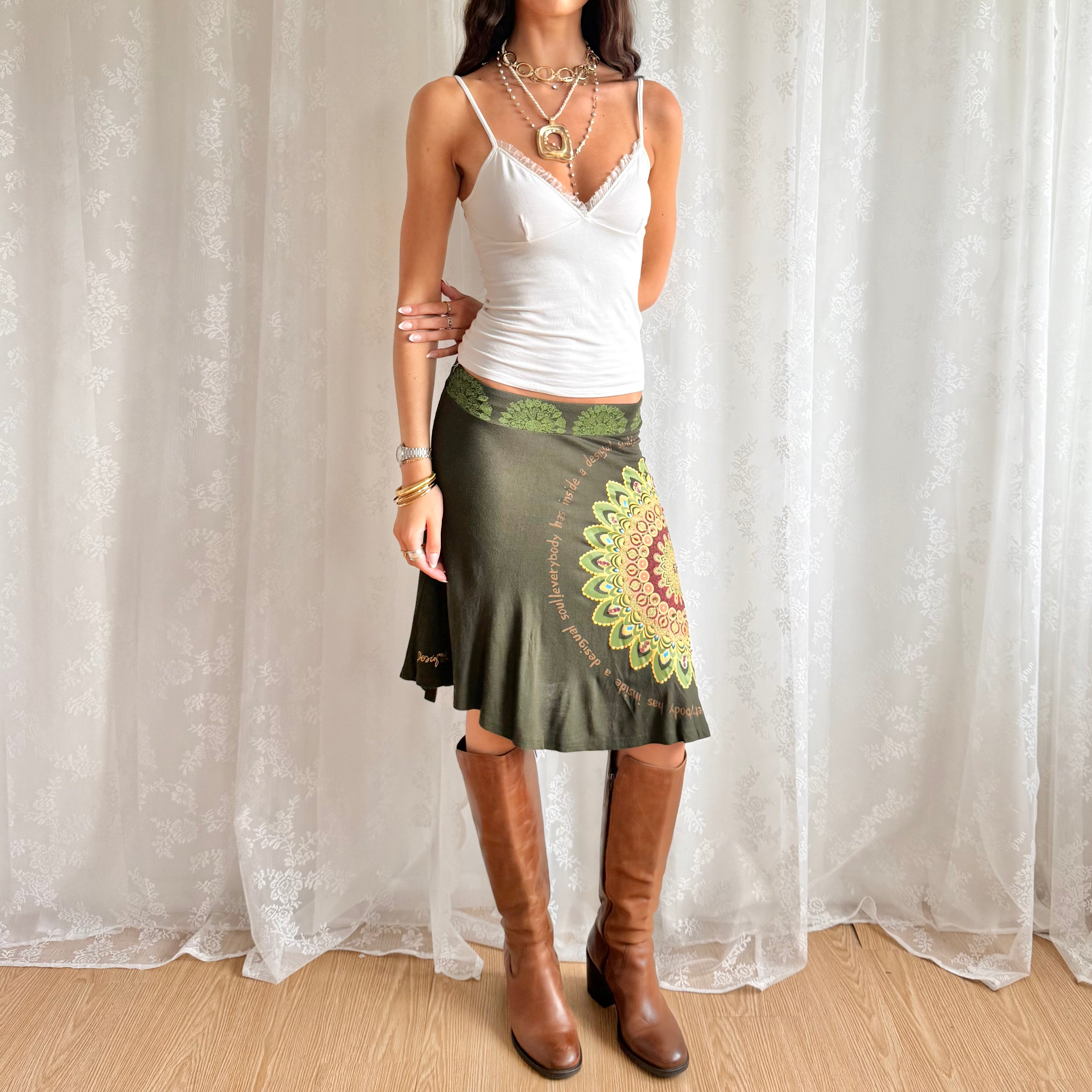 Desigual Midi Skirt - Size M