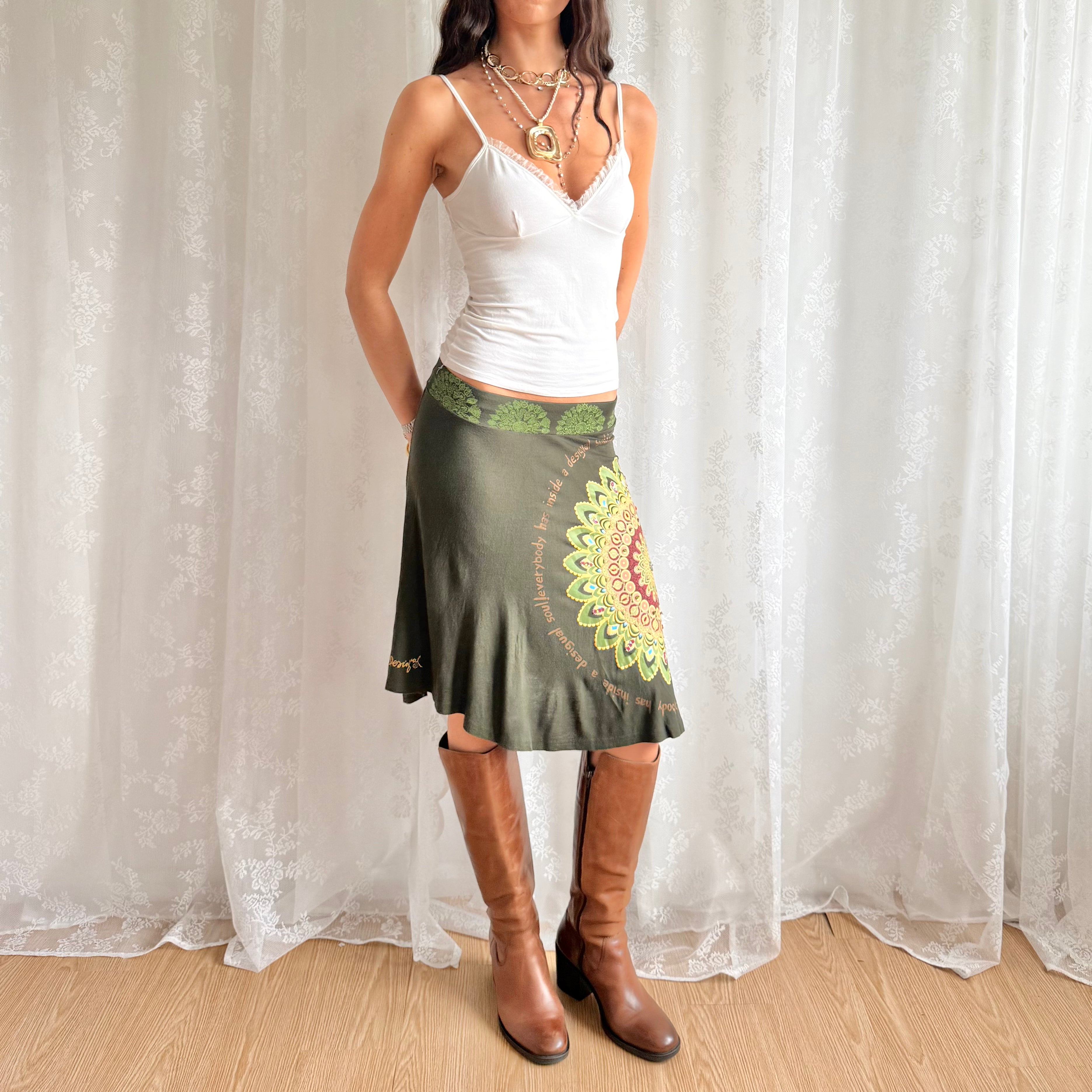 Desigual Midi Skirt - Size M