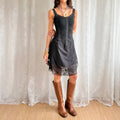 Ruched Lace Mini Dress - Size M