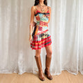Asymmetric Graphic Mini Dress - Size M