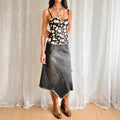 Denim Asymmetric Midi Skirt - Size L