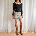 Plaid Ruffle Mini Skirt - Size M