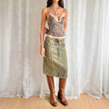 Denim Lace Up Midi Skirt - Size S