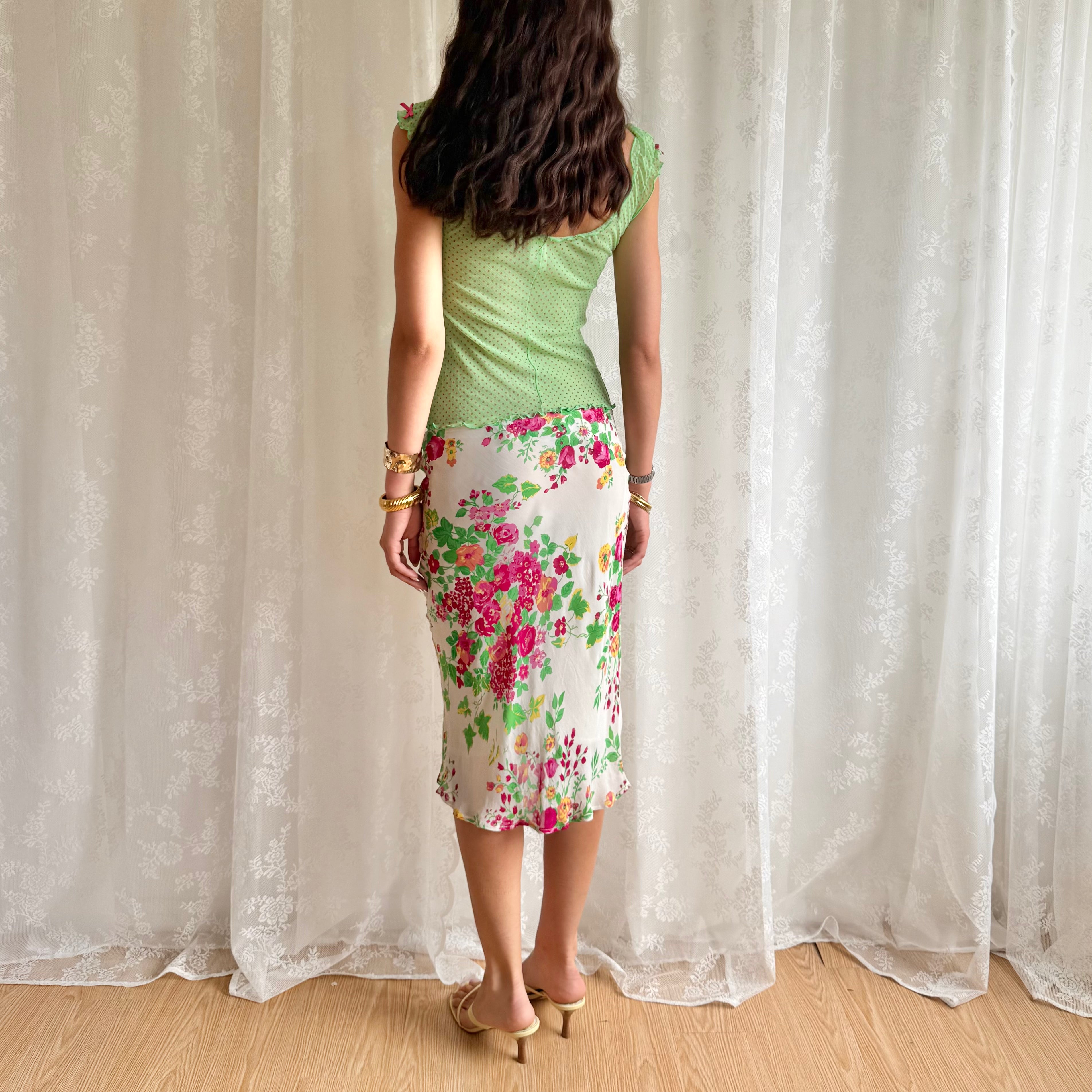 Floral Midi Skirt - Size M