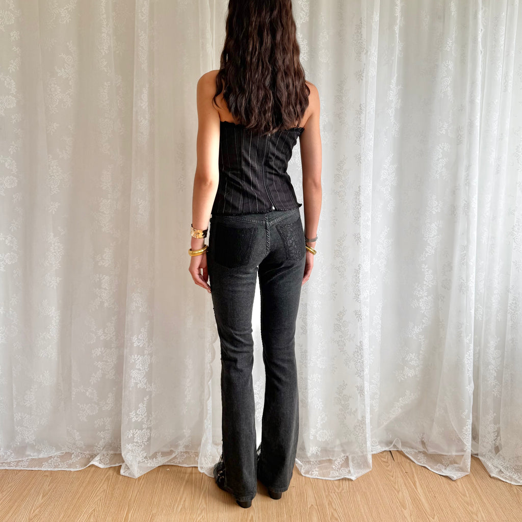 Lace Flared Jeans - Size S