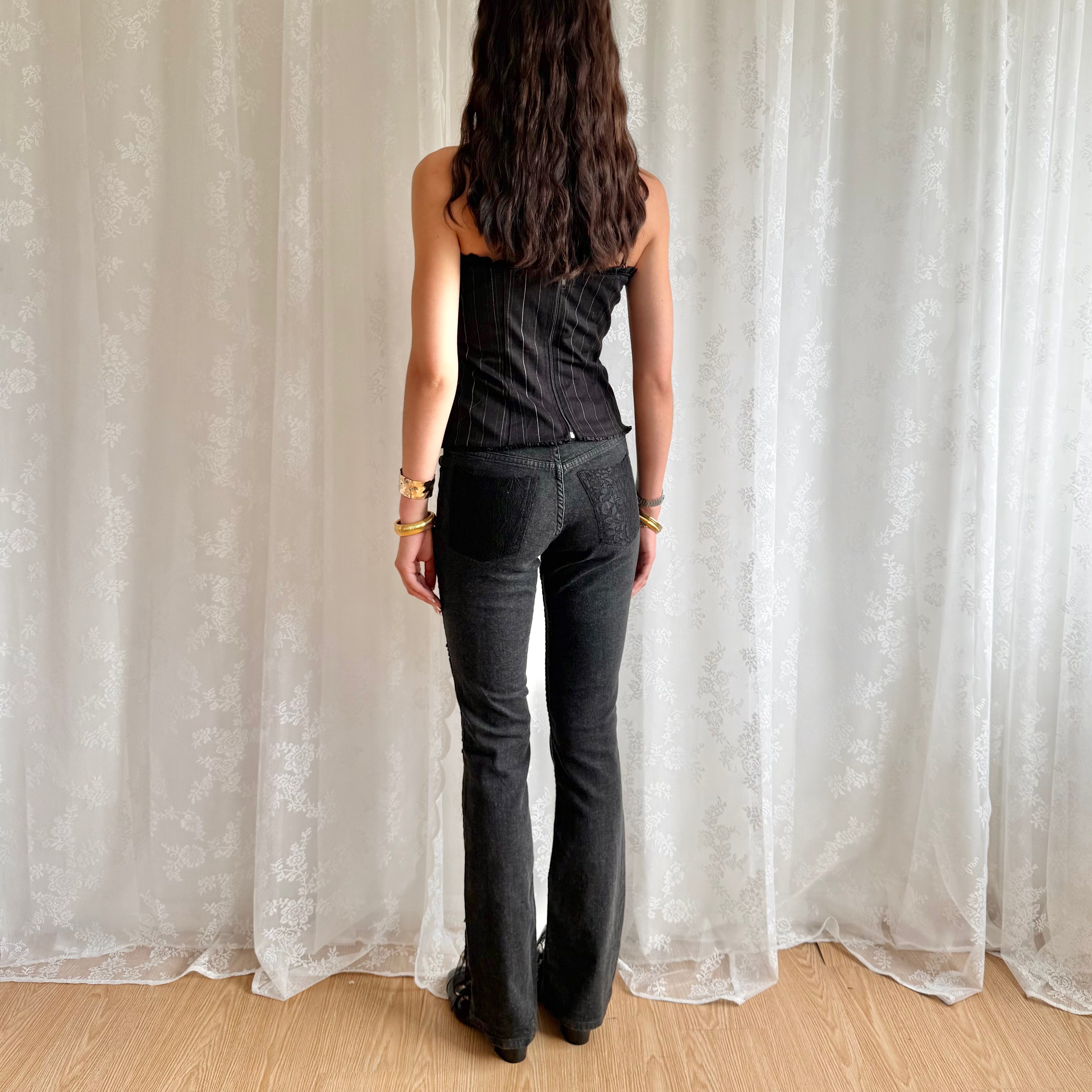 Lace Flared Jeans - Size S