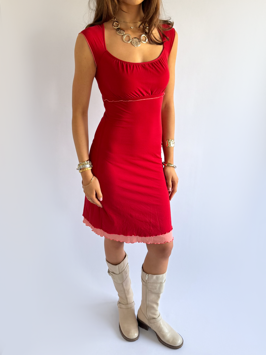 Milkmaid Mesh Midi Dress - Size S