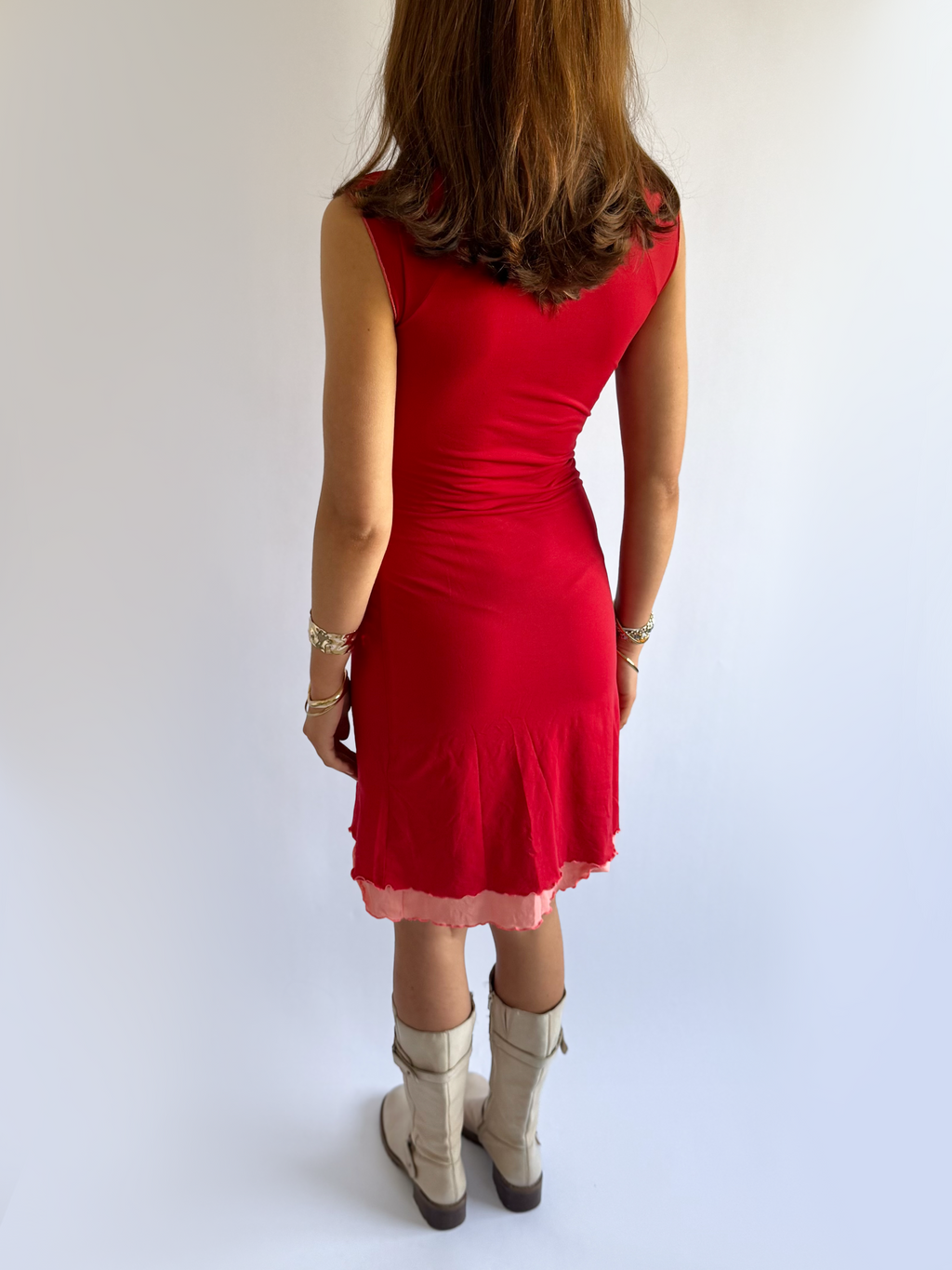 Milkmaid Mesh Midi Dress - Size S