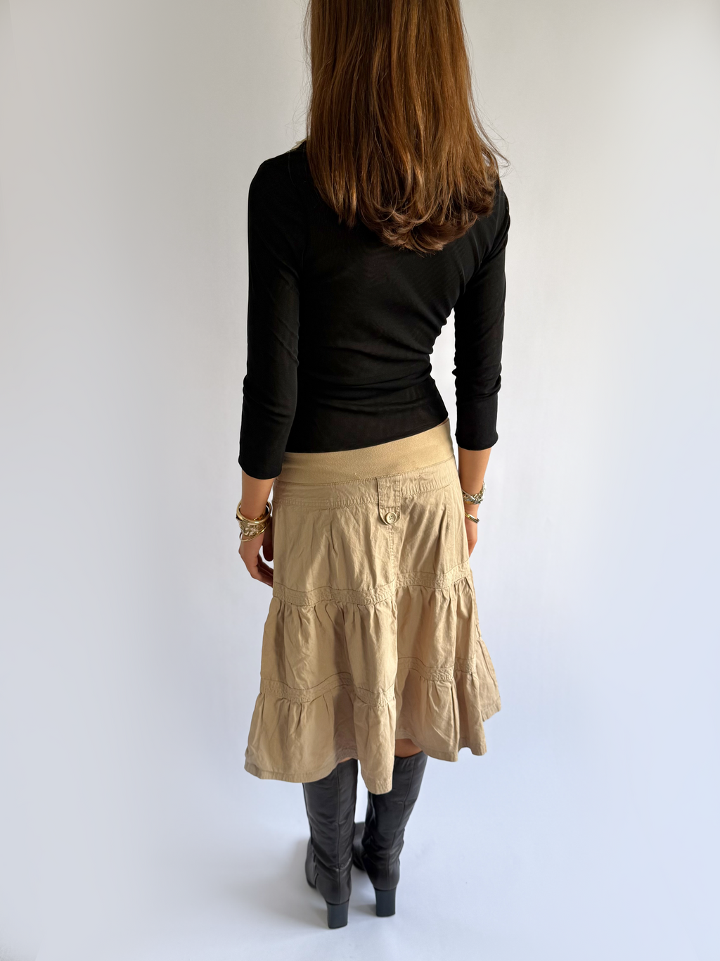 Ruched Mesh Shirt - Size S