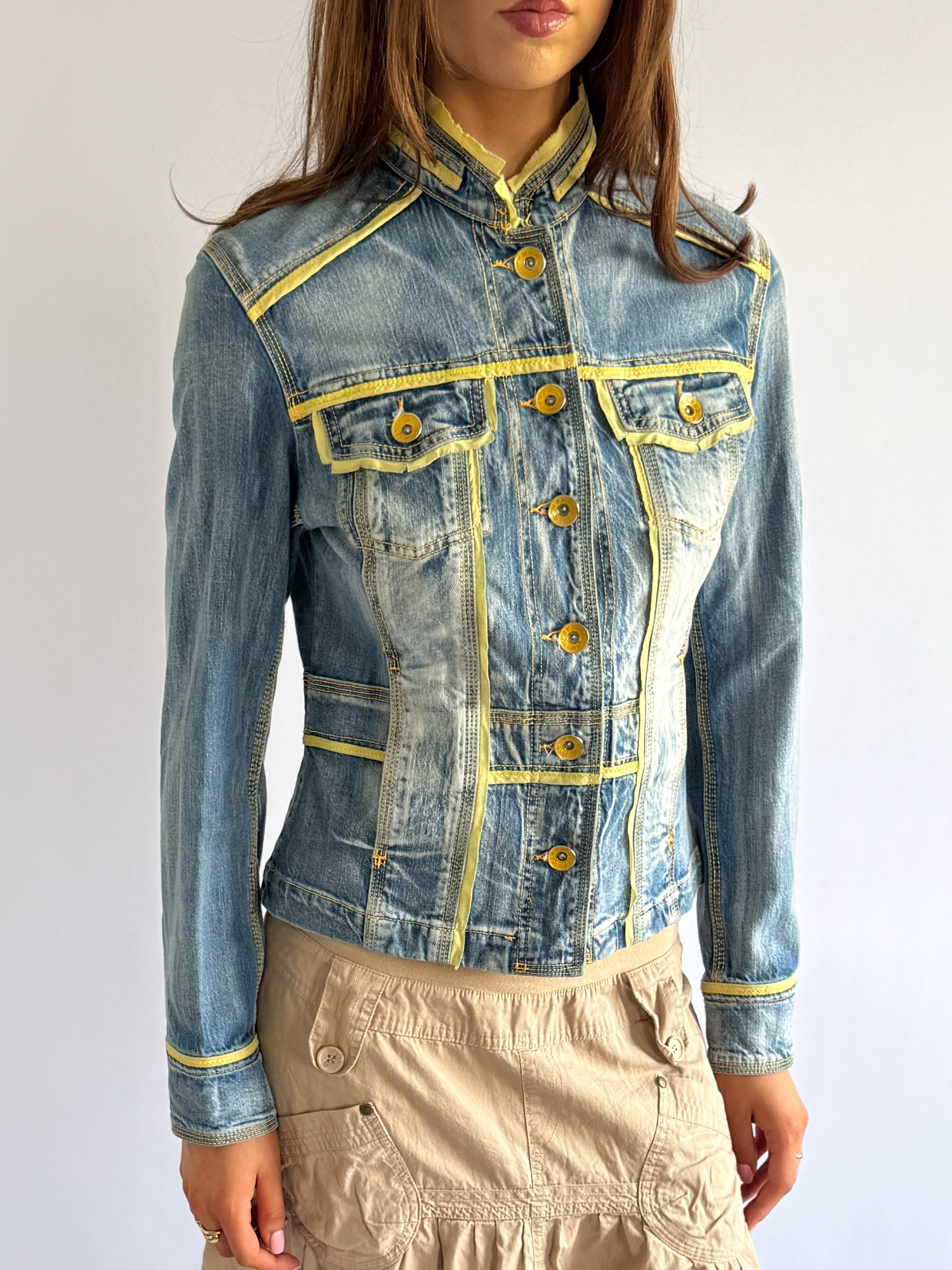 Denim Button Up Jacket - Size L