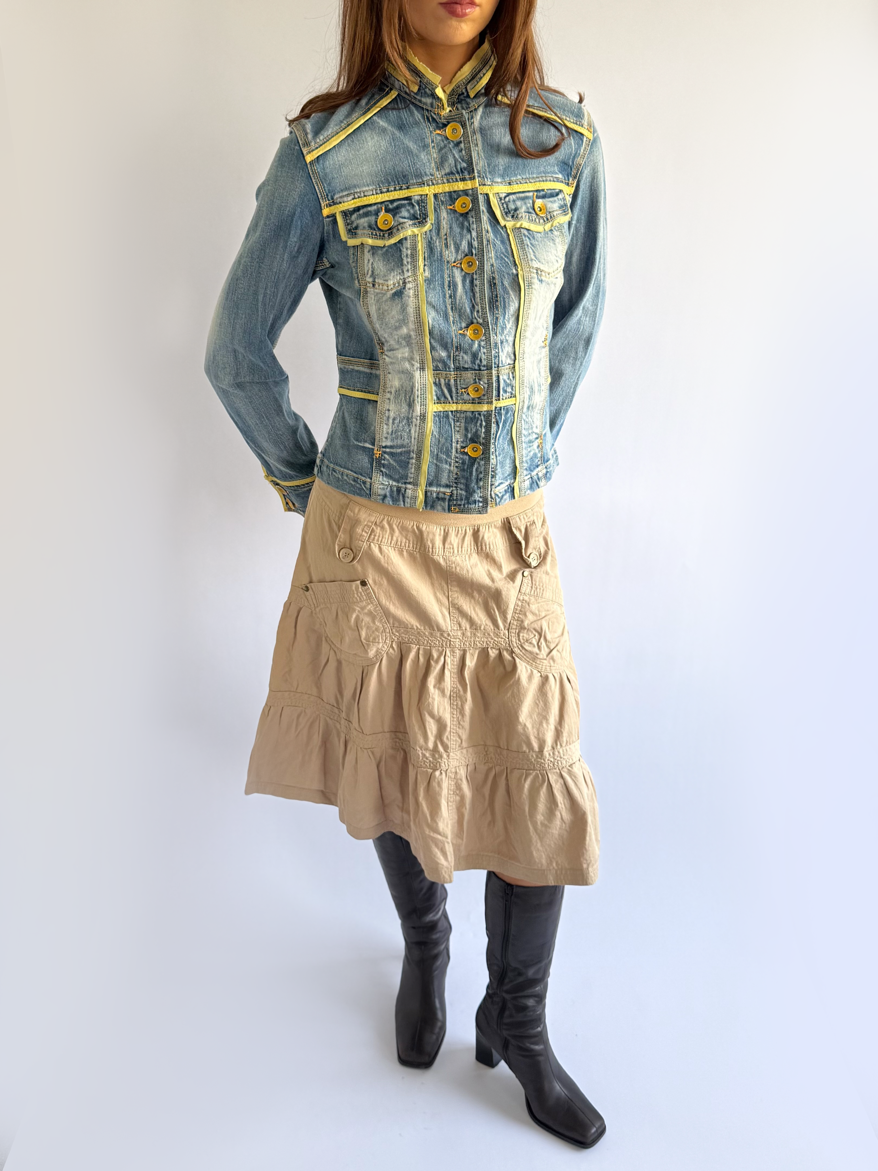 Denim Button Up Jacket - Size L