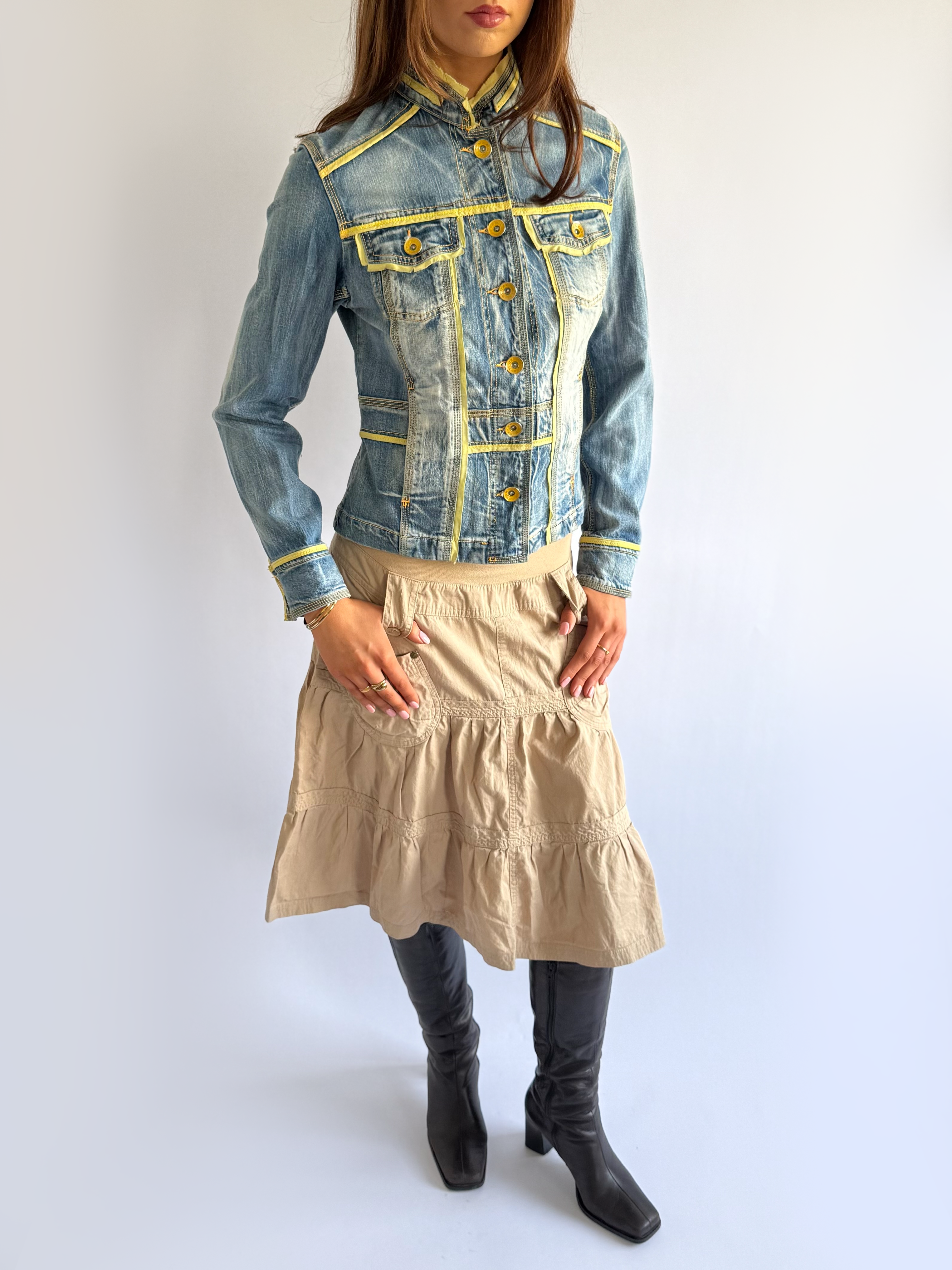 Denim Button Up Jacket - Size L