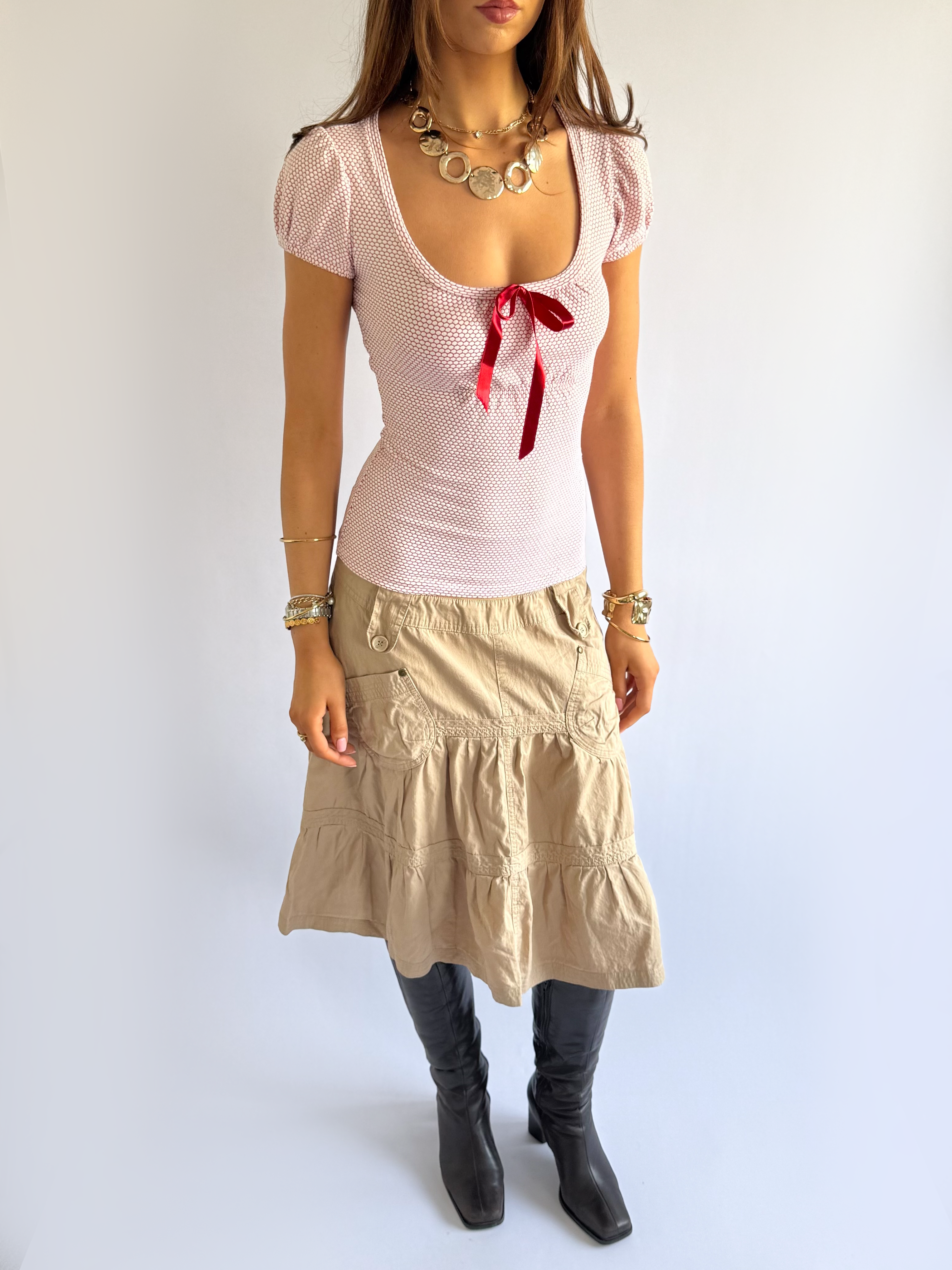 Cotton Midi Skirt - Size M