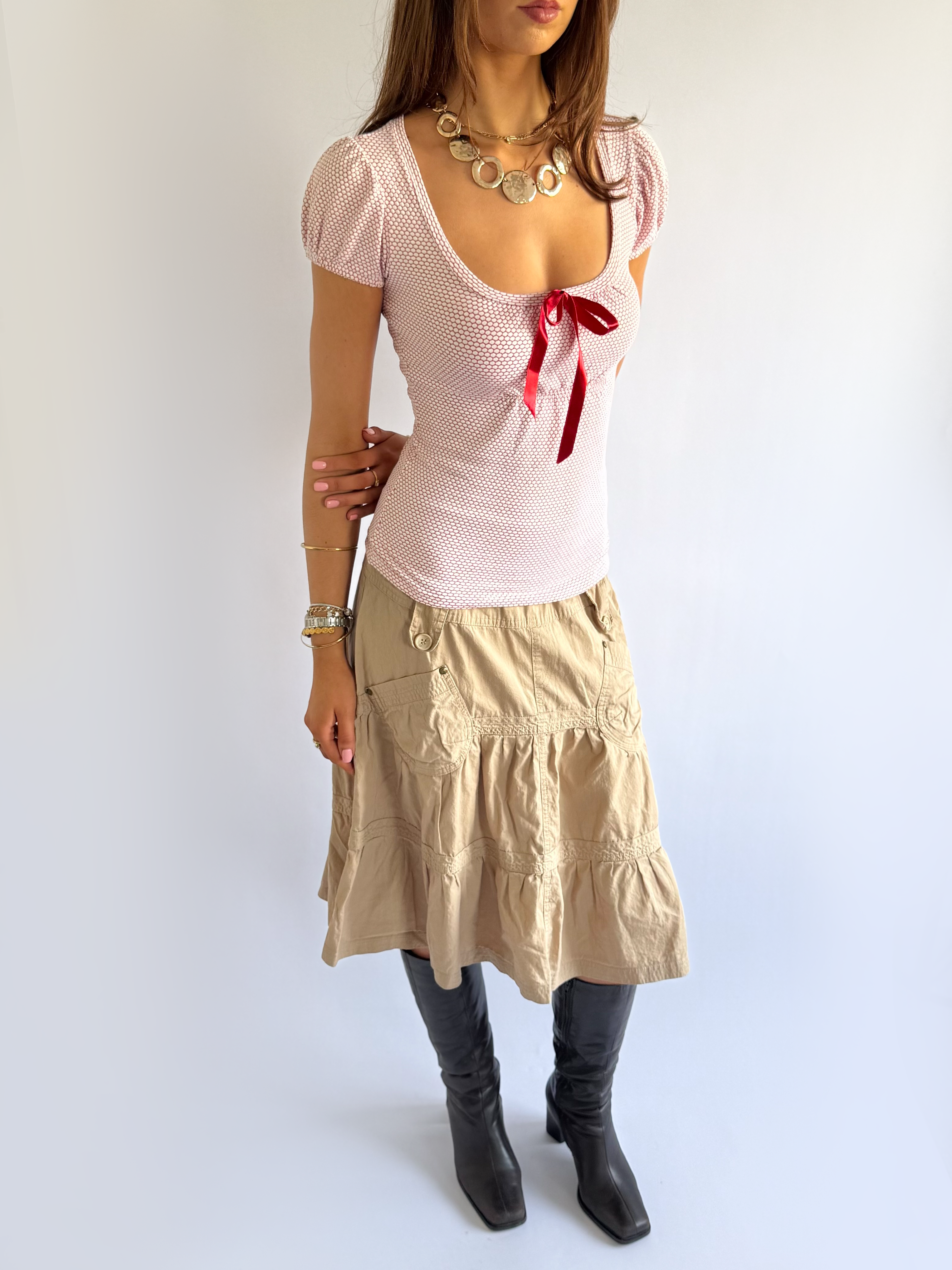 Cotton Midi Skirt - Size M