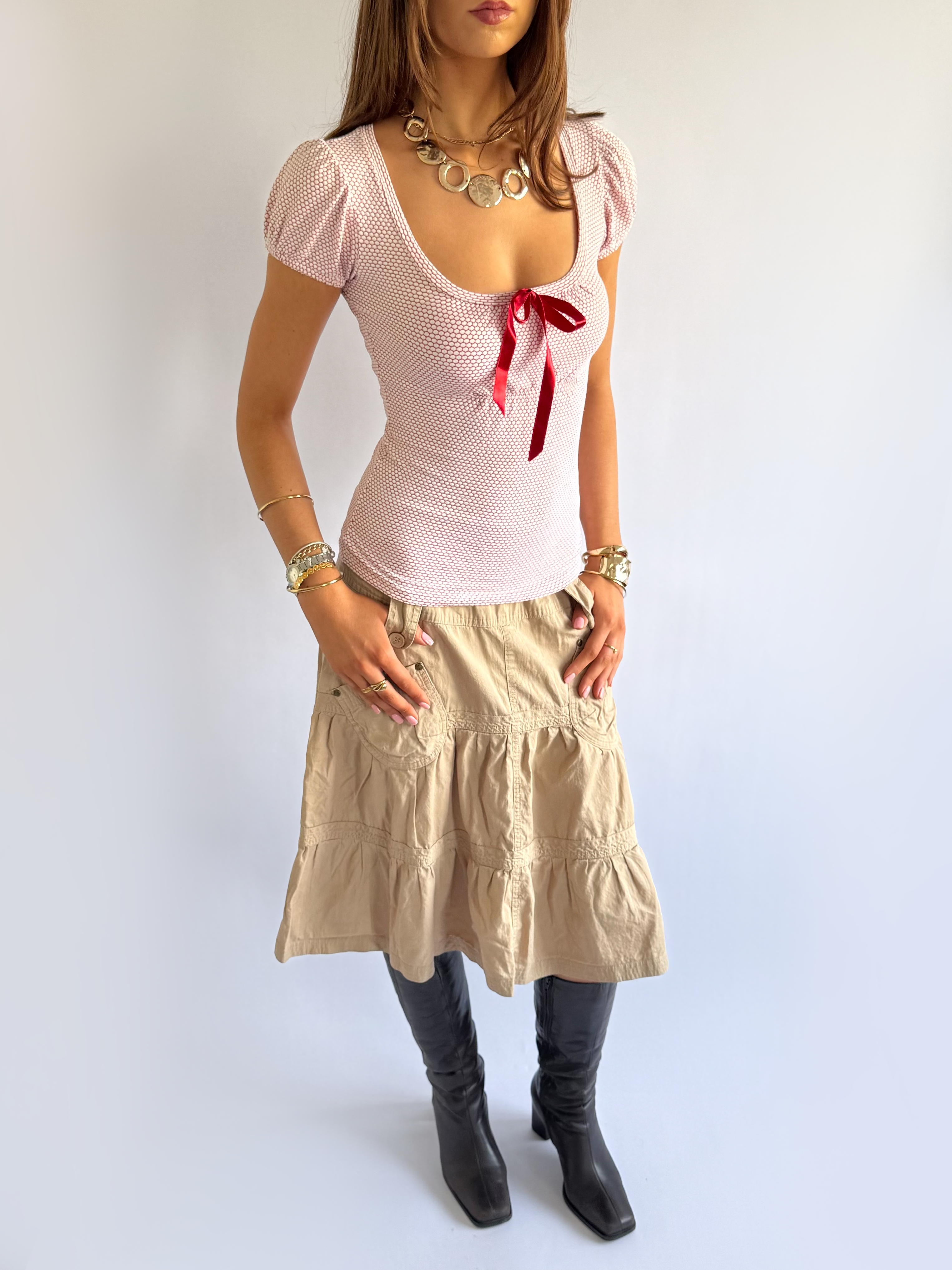 Cotton Midi Skirt - Size M