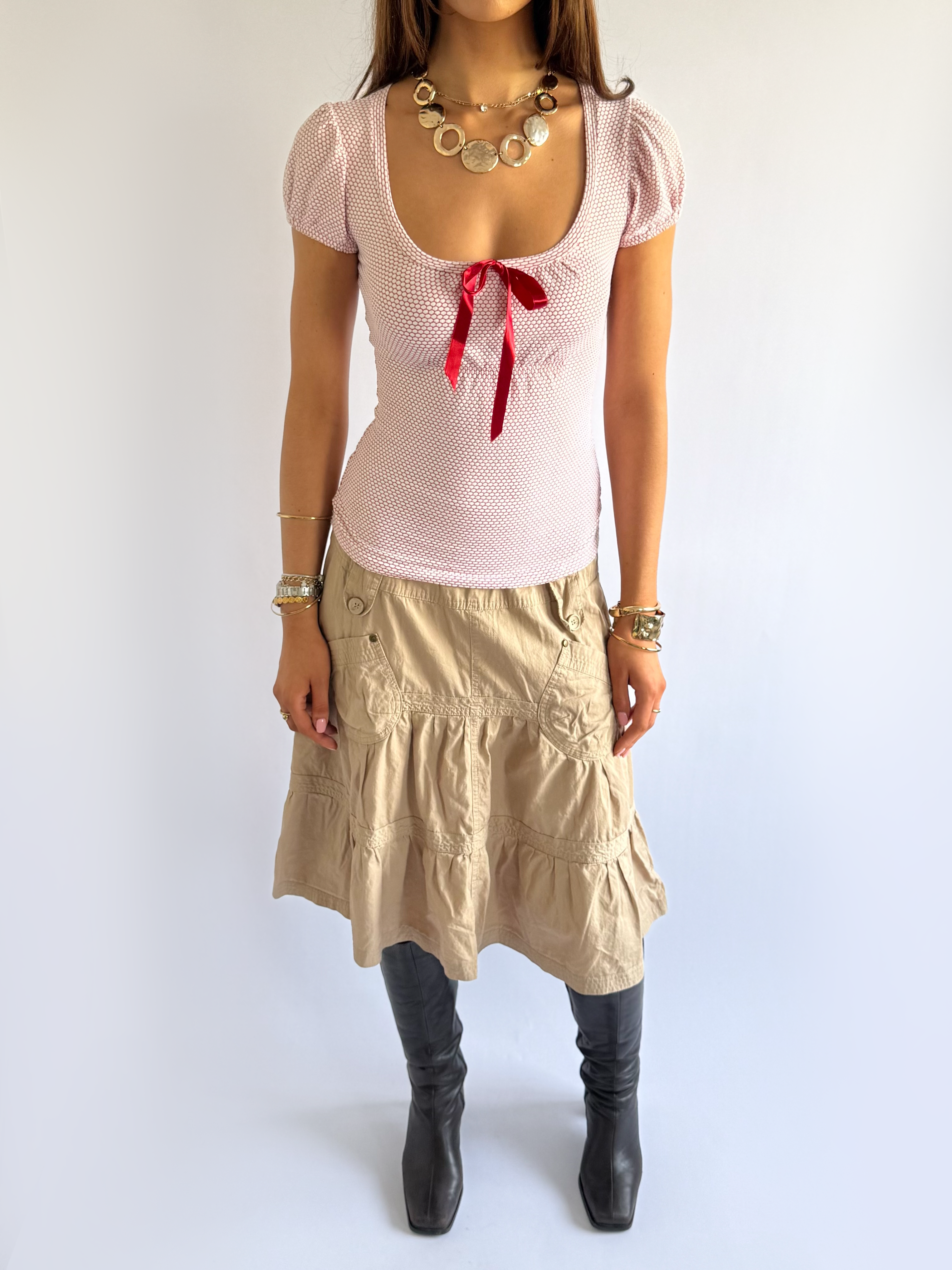 Cotton Midi Skirt - Size M