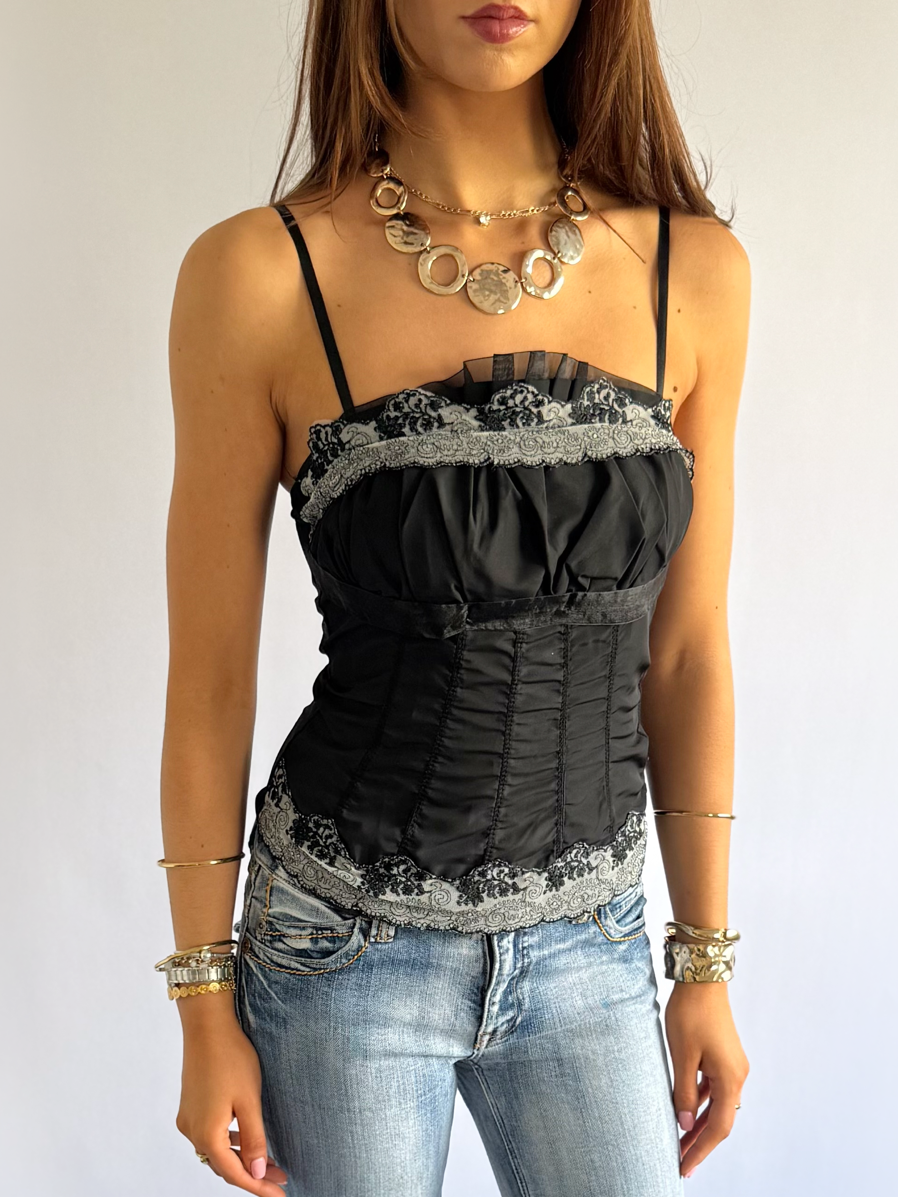 Lace Mesh Cami - Size S
