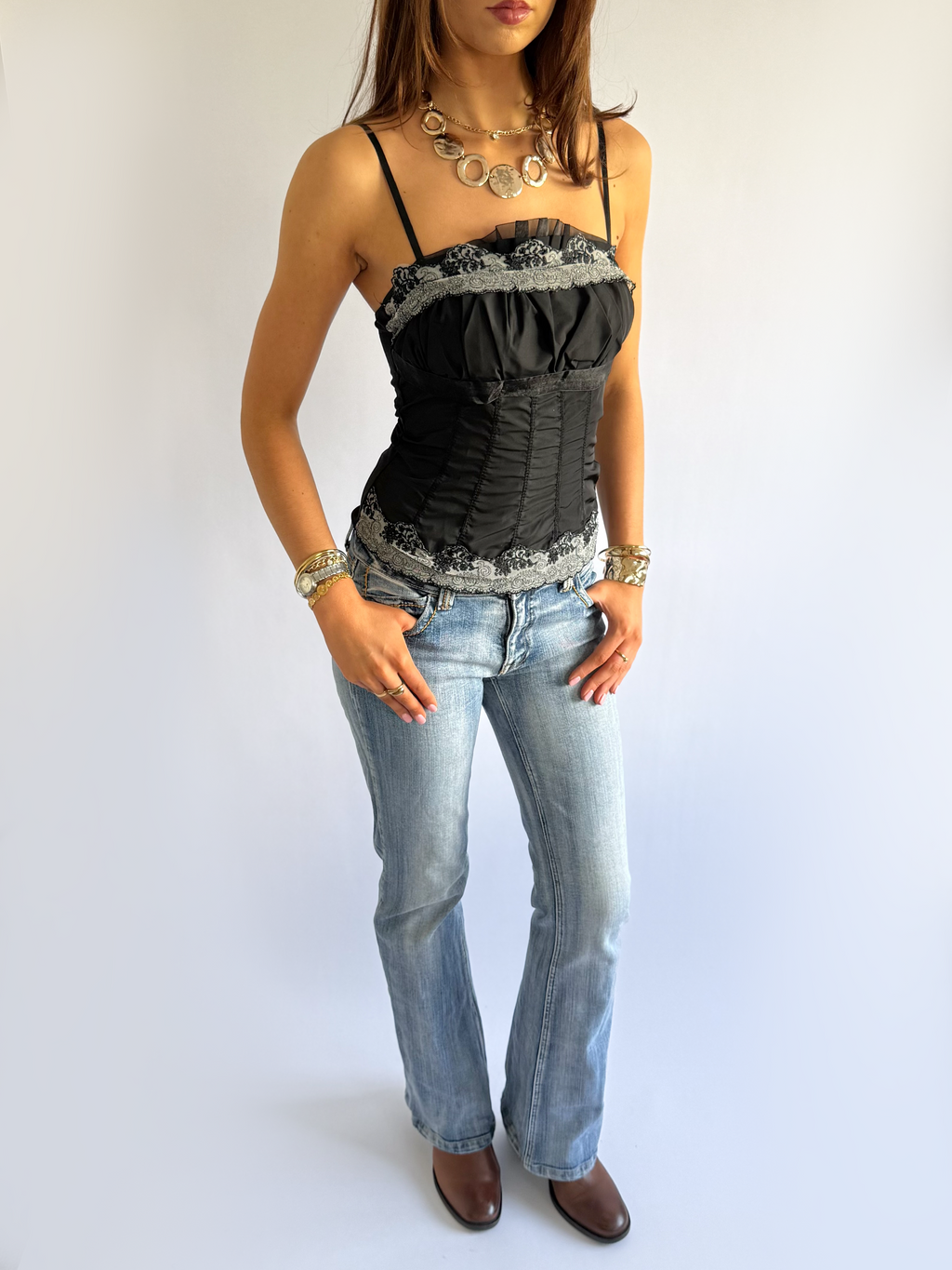 Lace Mesh Cami - Size S