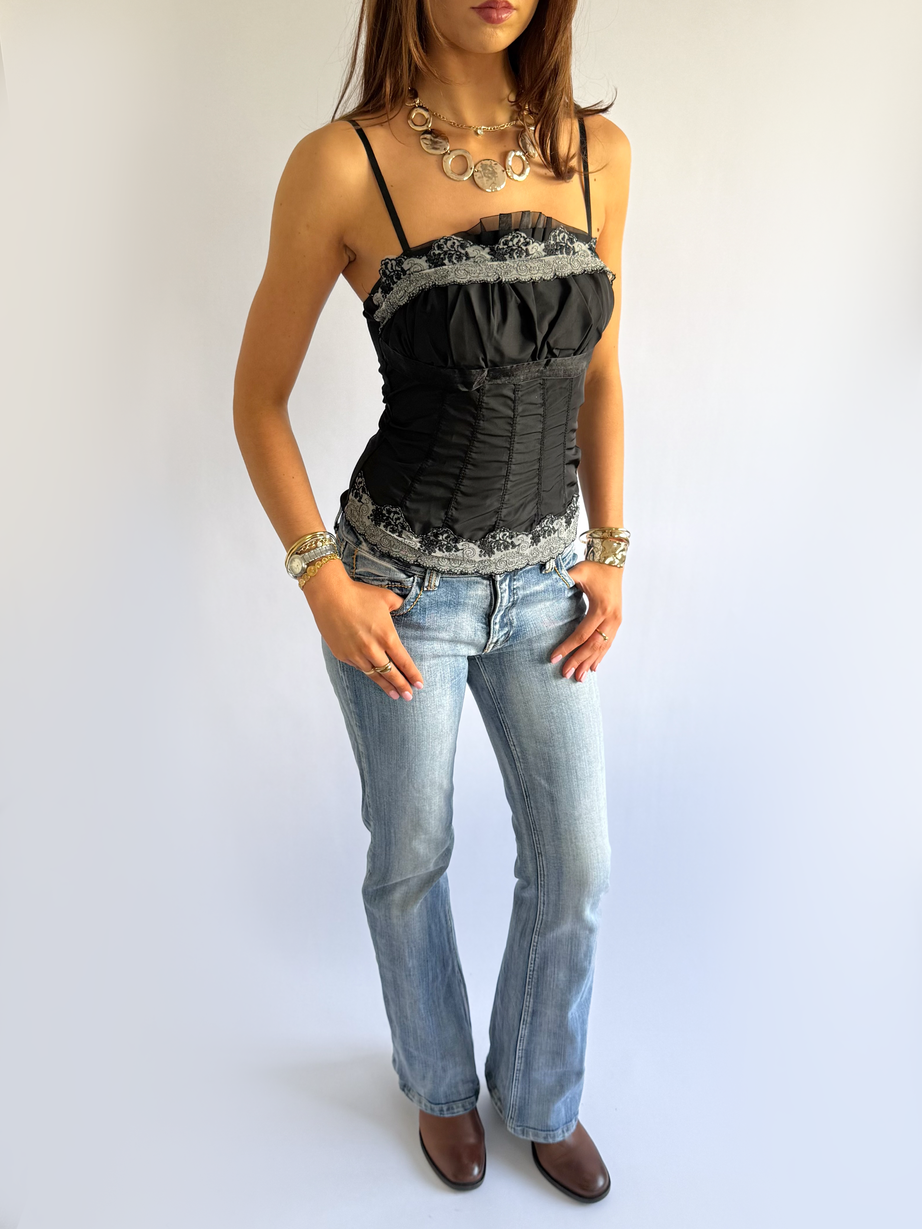 Lace Mesh Cami - Size S