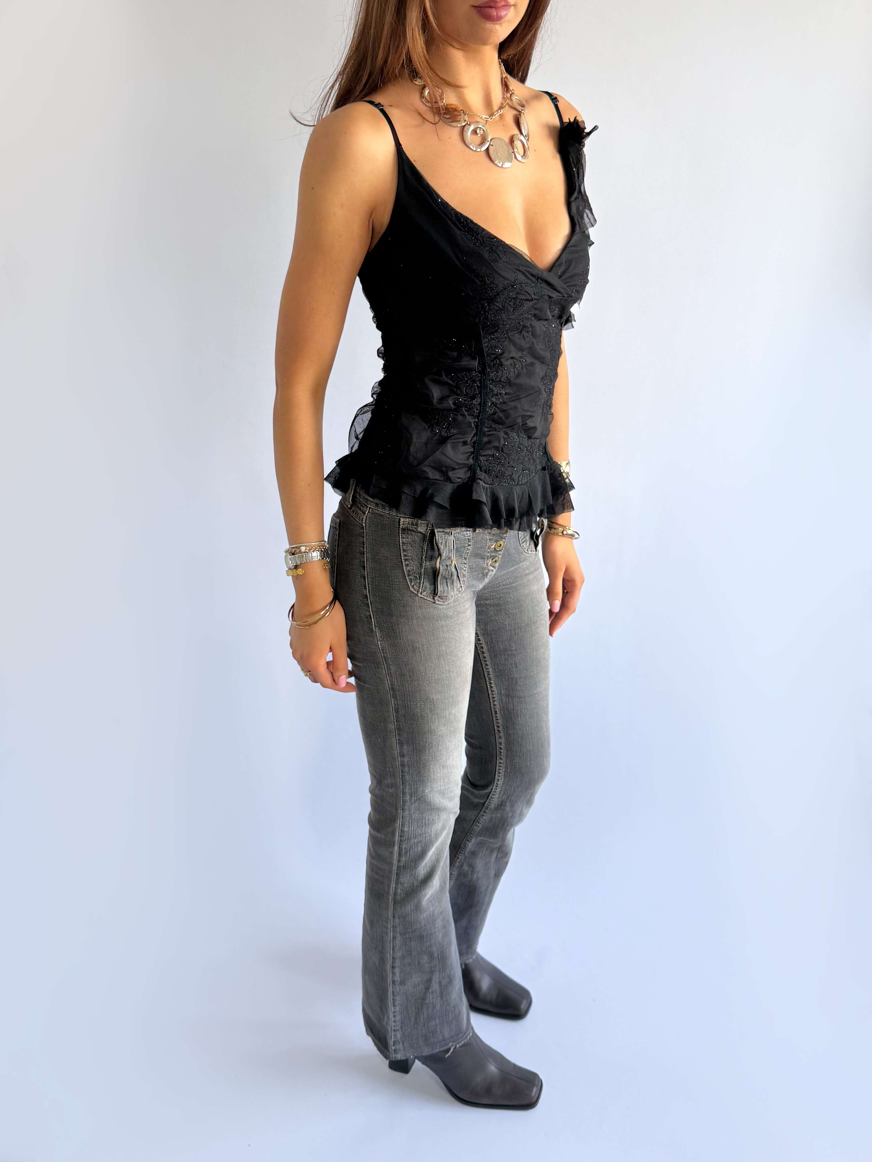 Low Rise Flared Jeans - Size S