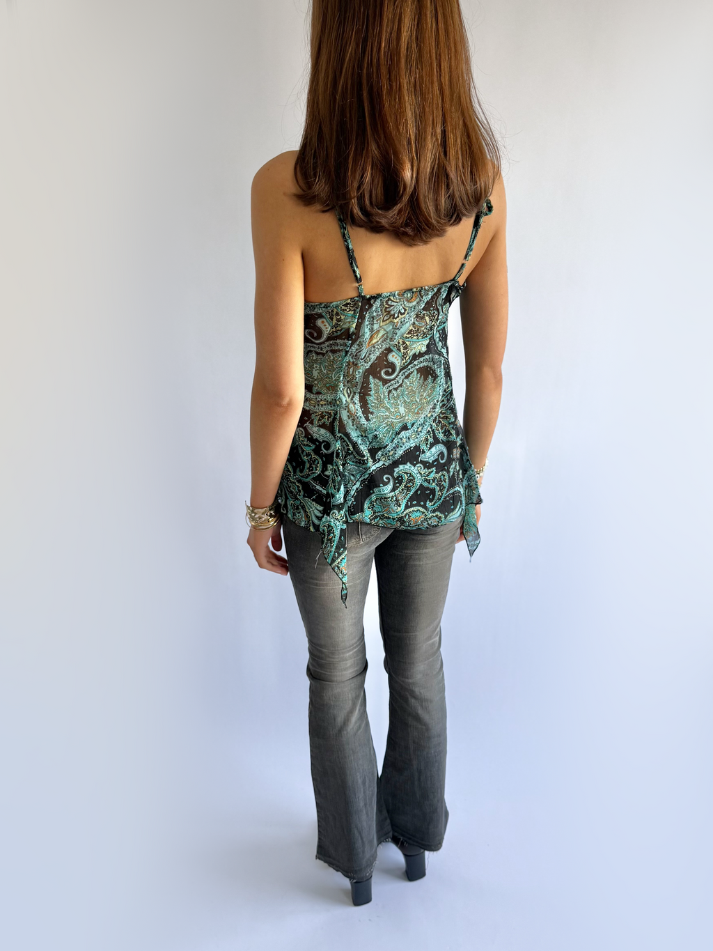 Asymmetric Paisley Cami - Size M