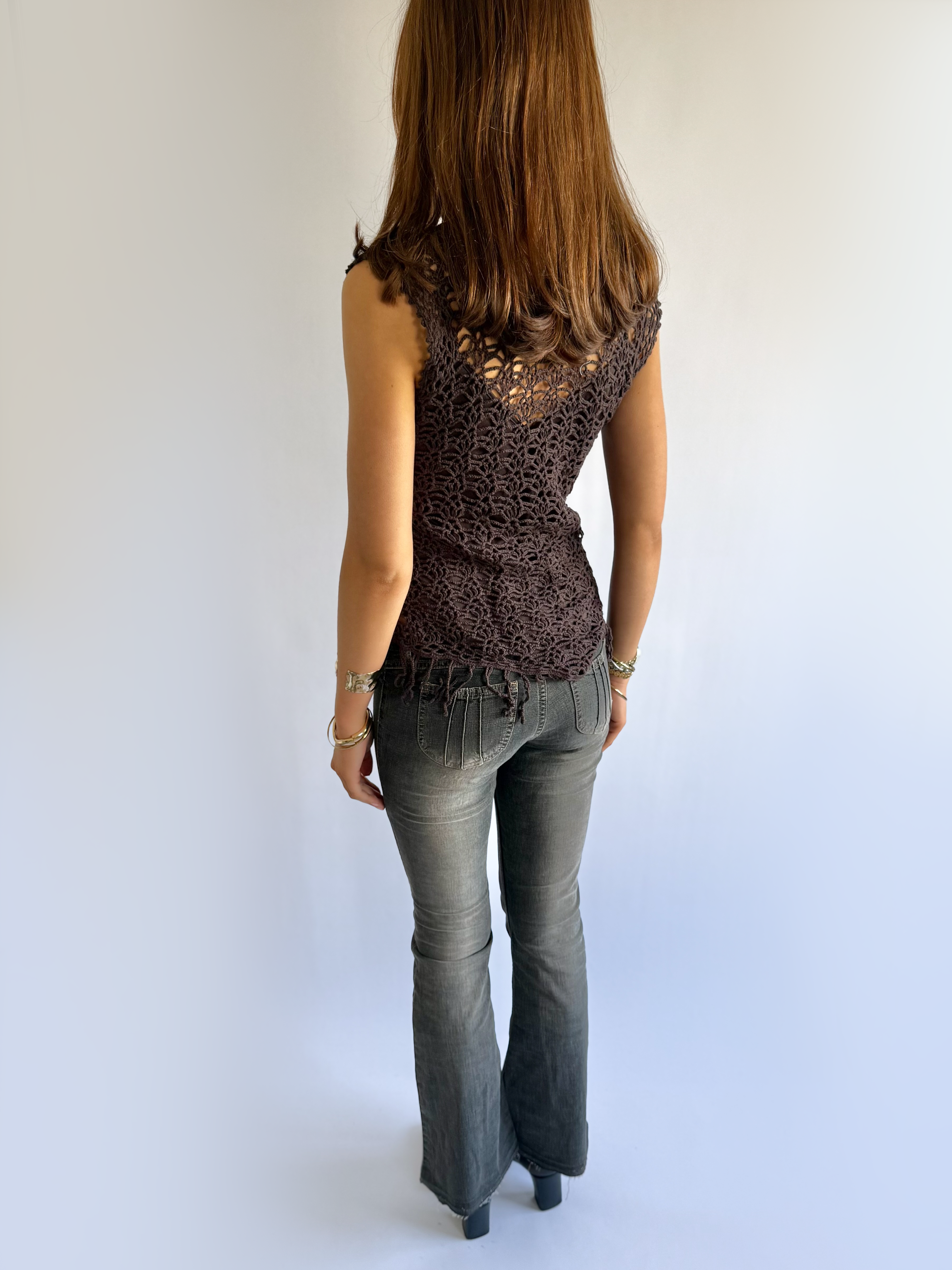 Crochet Asymmetric Top - Size M