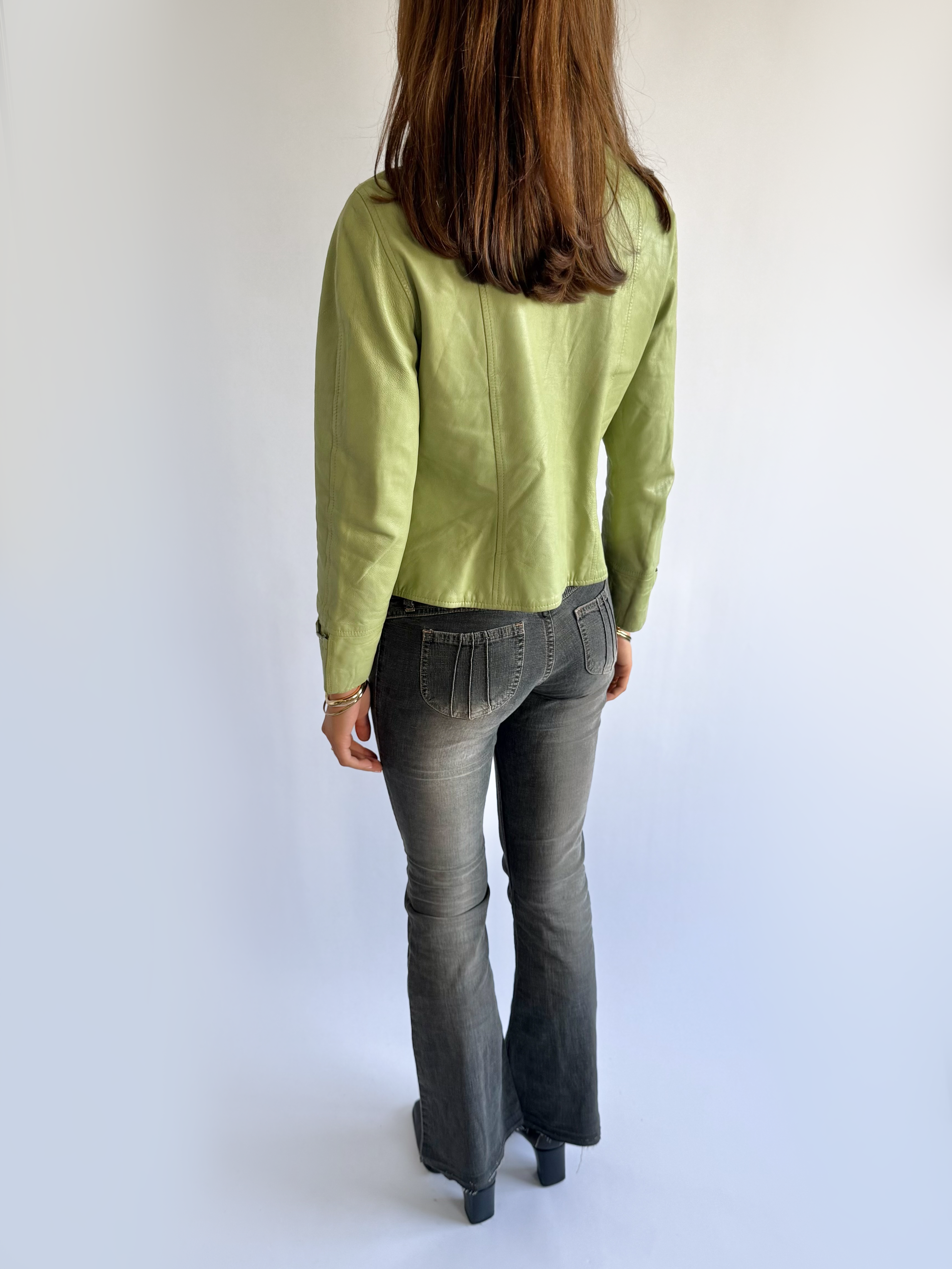 Genuine Leather Zip Jacket - Size XL