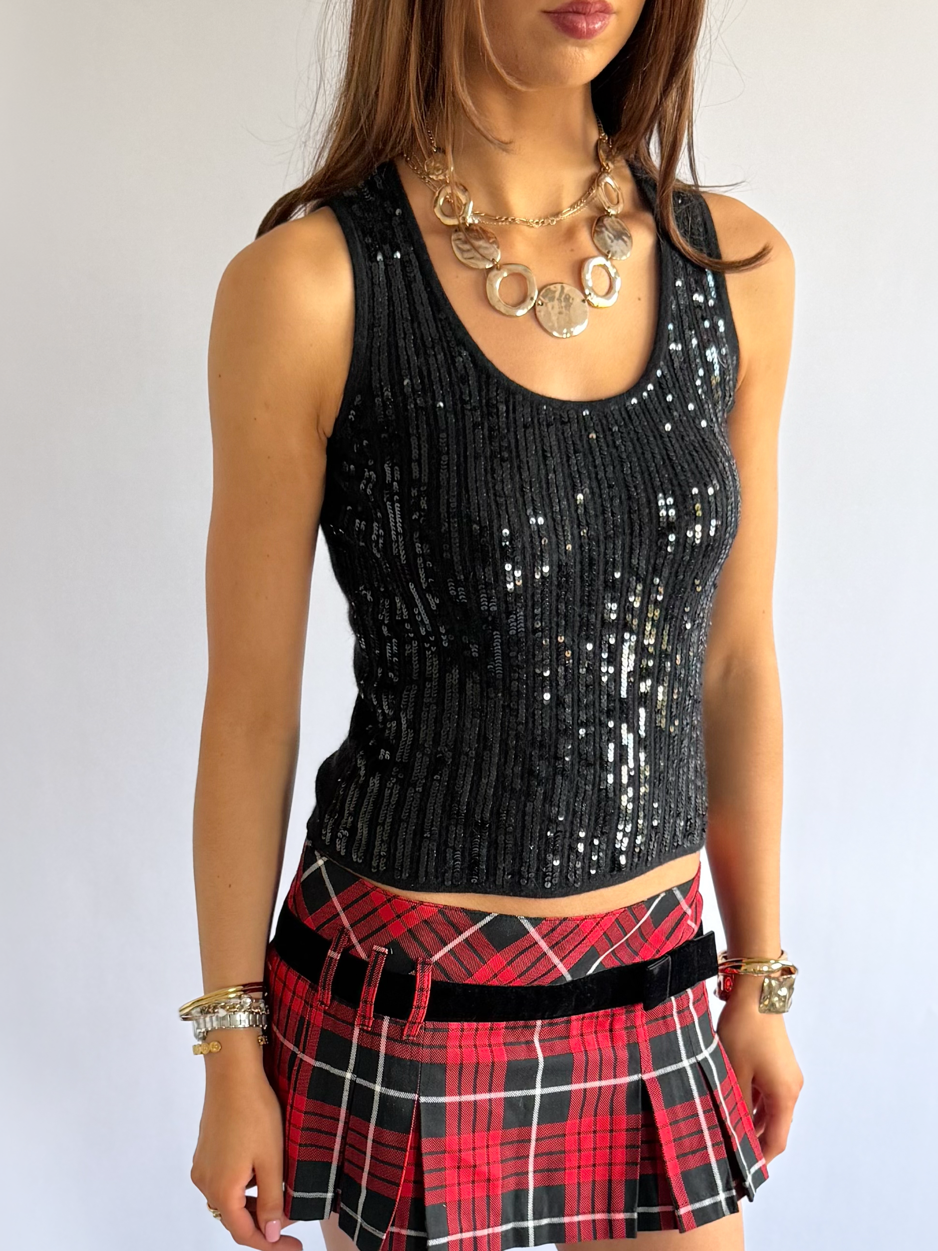 Sequin Angora Knit Cami - Size S