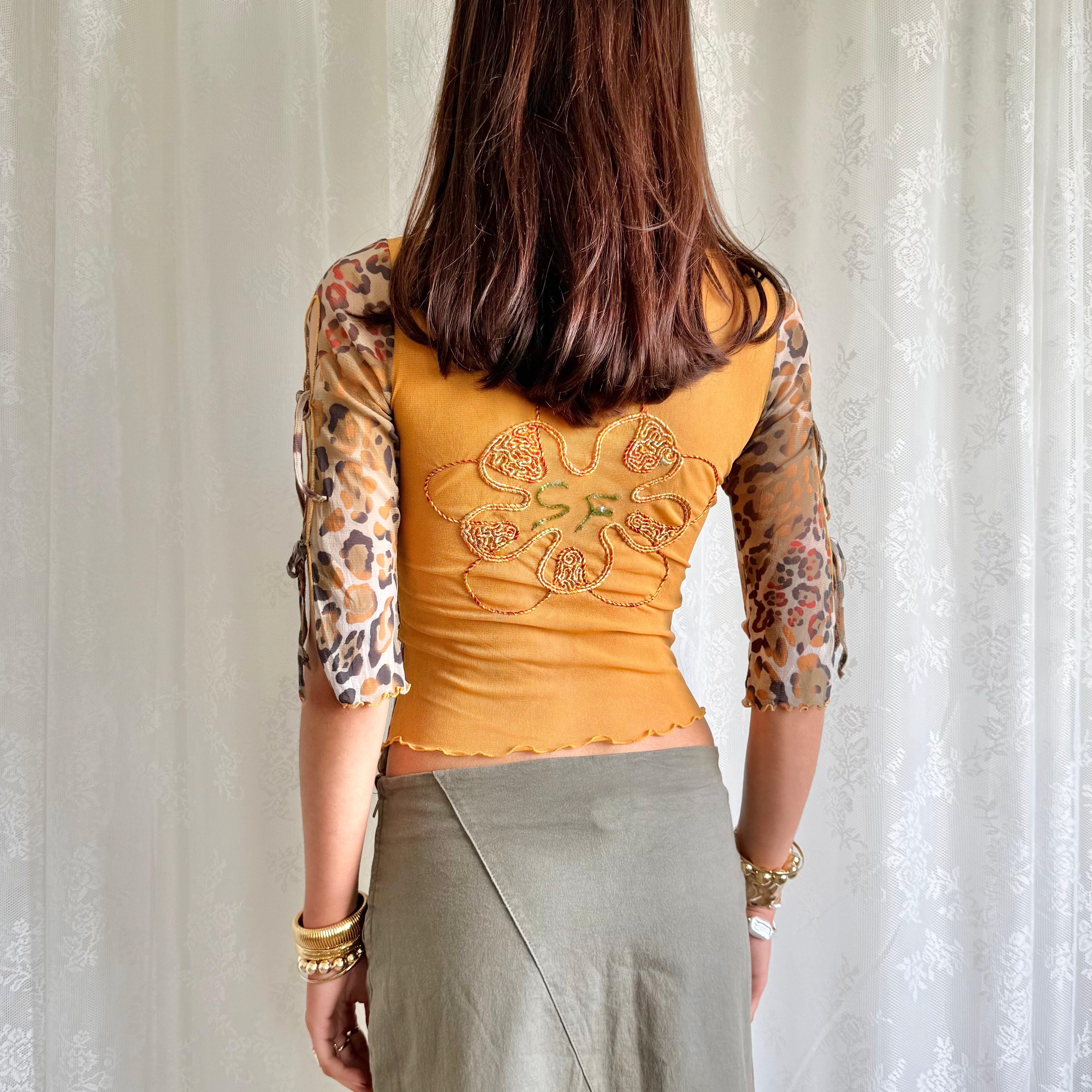 Leopard Mesh Asymmetric Top - Size S