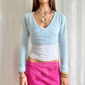 Angora Knit Tie Bolero Cardigan - Size S