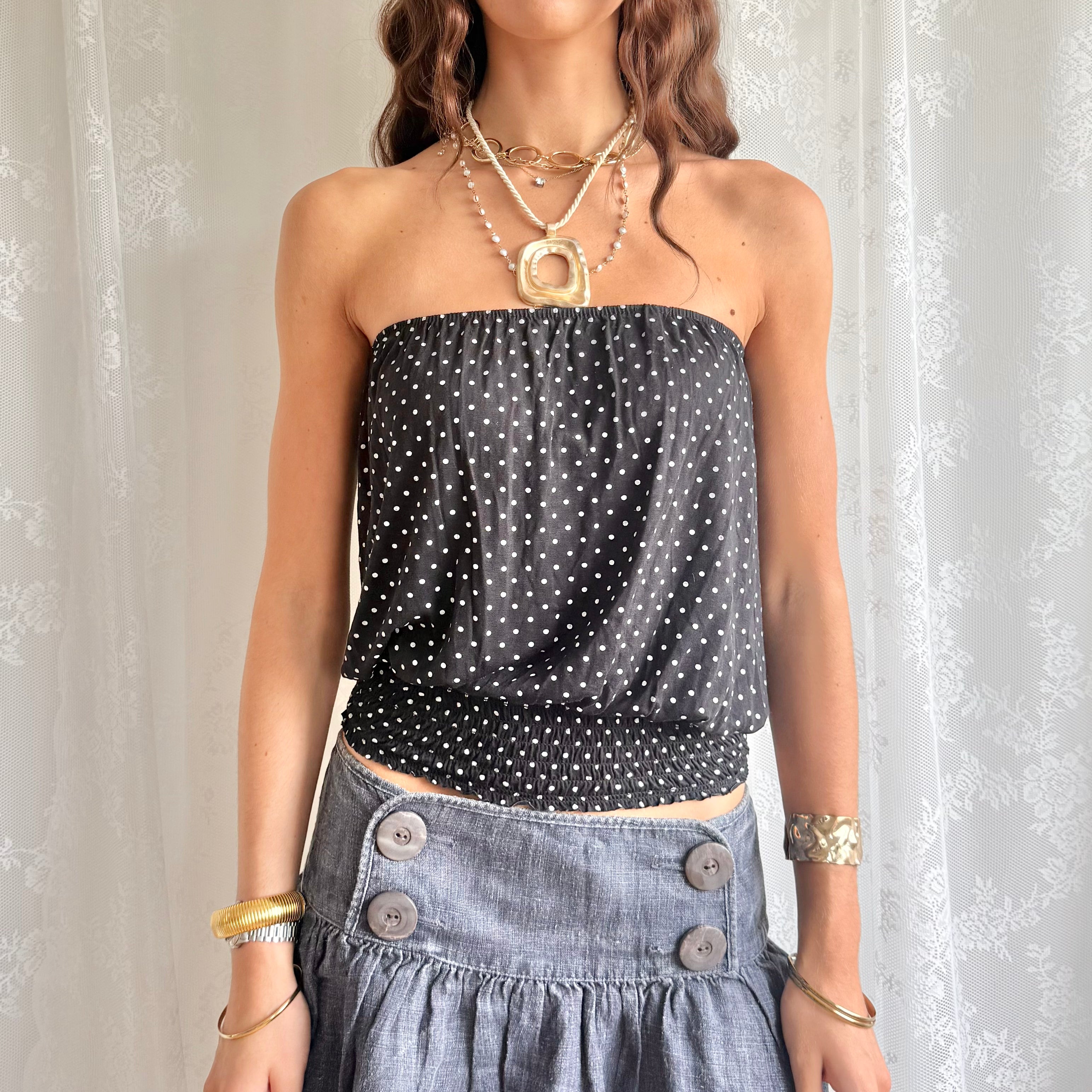 Polka Dot Crop Top - Size M