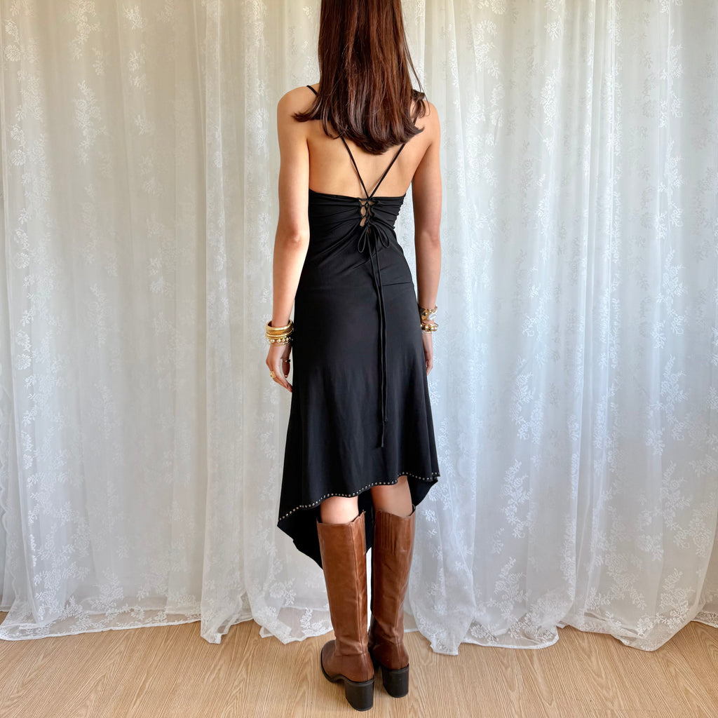 Beaded Asymmetric Midi Dress - Size S