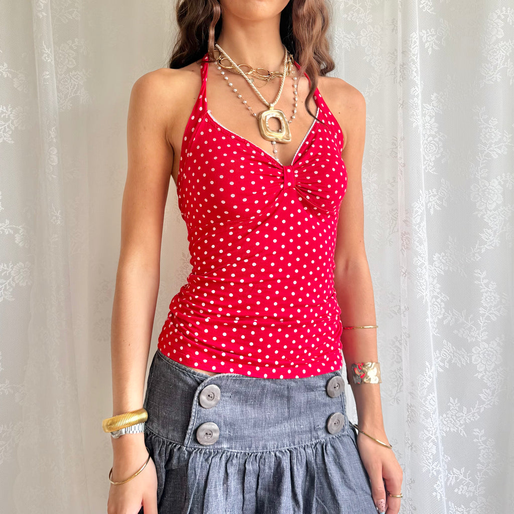 Pimkie Polka Dot Halter Cami - Size S