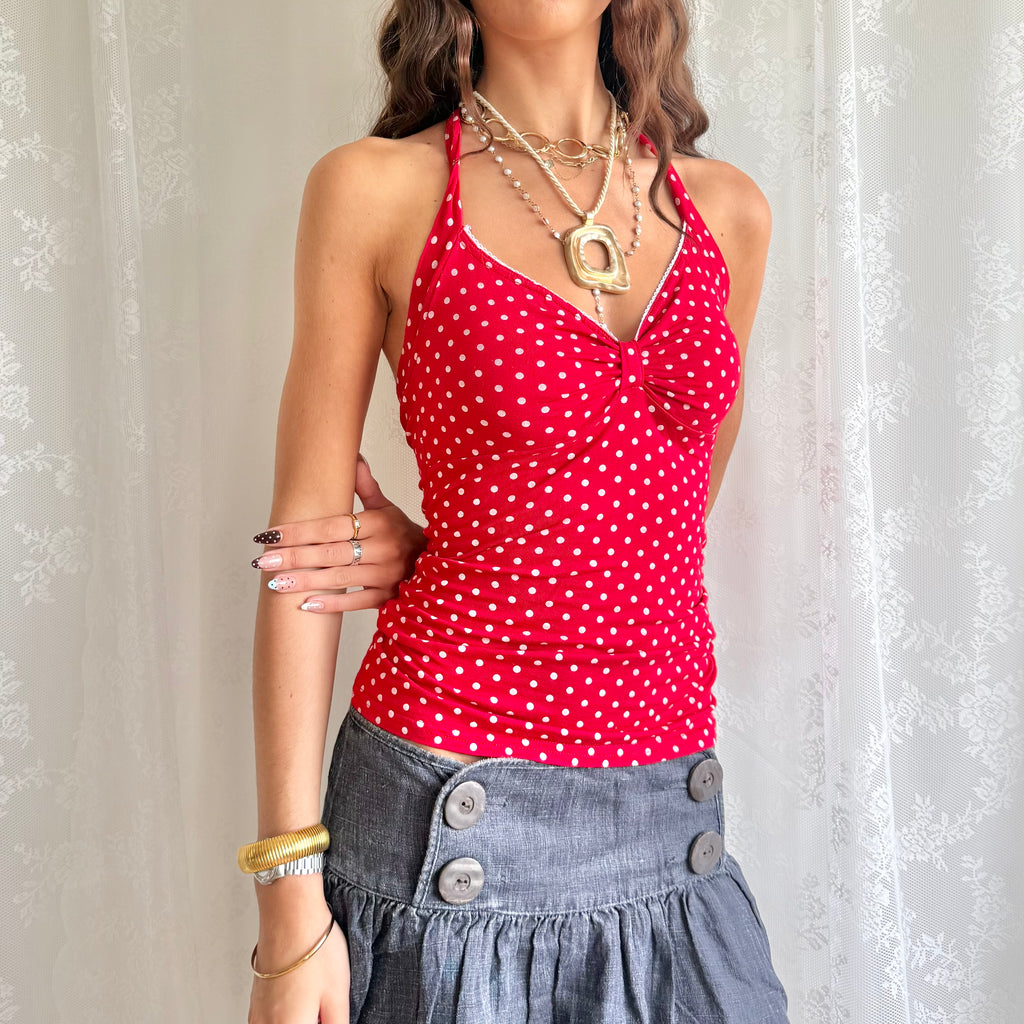 Pimkie Polka Dot Halter Cami - Size S