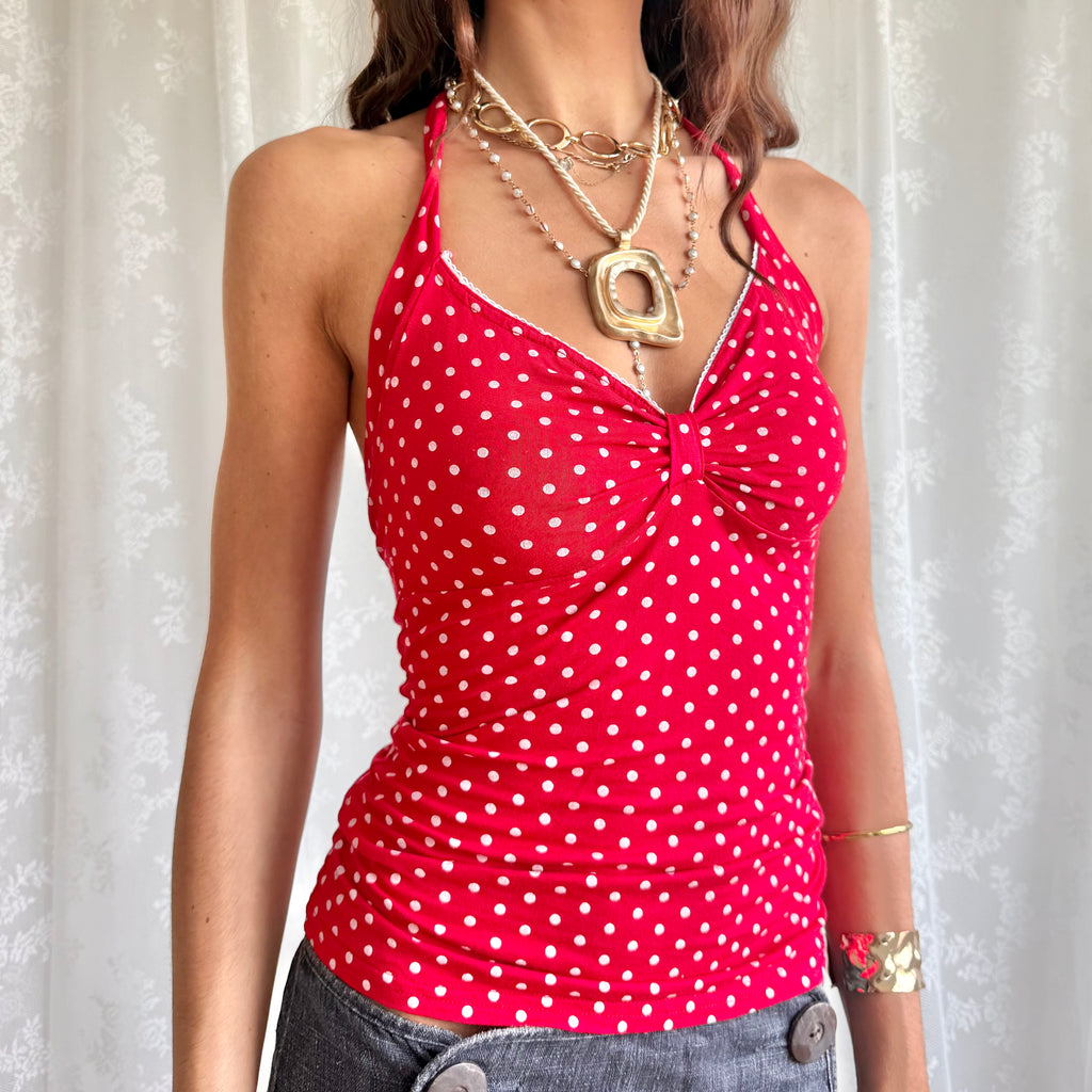 Pimkie Polka Dot Halter Cami - Size S