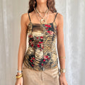 Animal Print Floral Cami - Size S