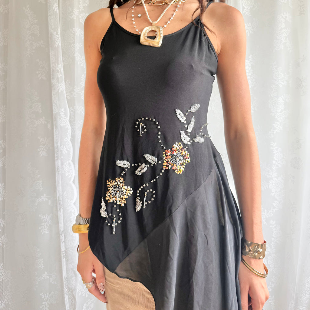 Asymmetric Sequin Beaded Cami - Size L
